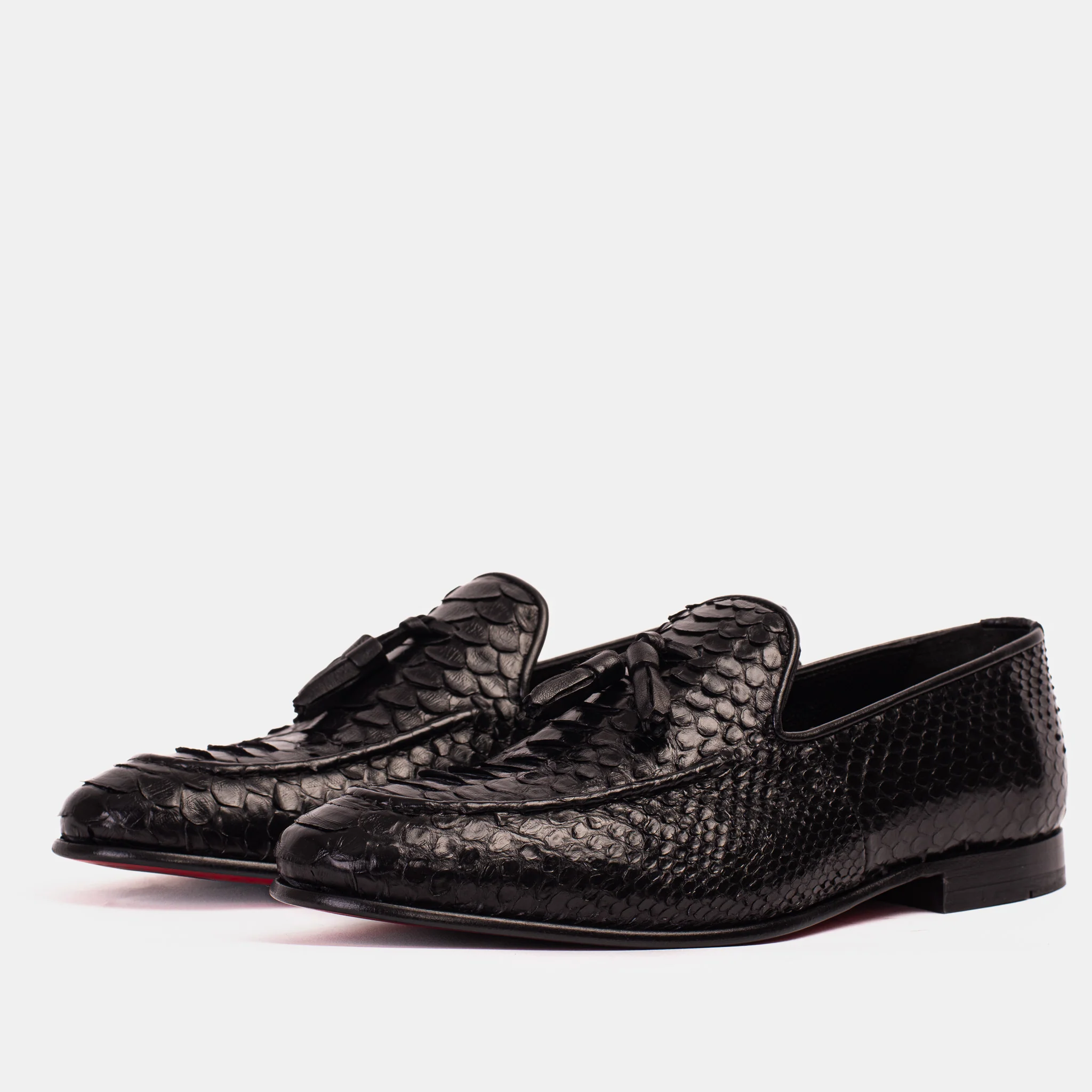The Bethesda Black Pyhtn Skin Leather Tassel Loafer Men  Shoe - Image 2