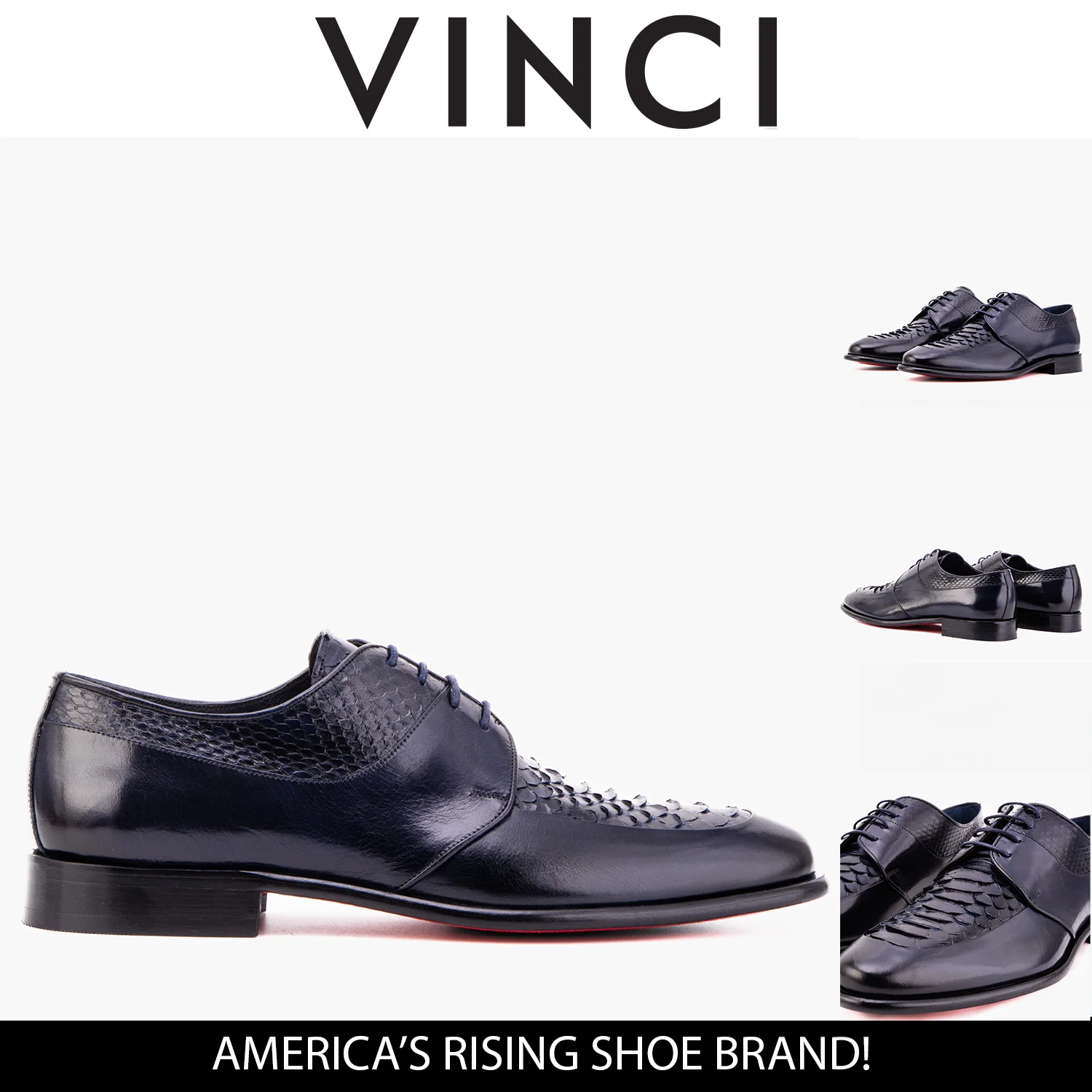 The Arven Navy Python Leather Men Shoe - Image 7
