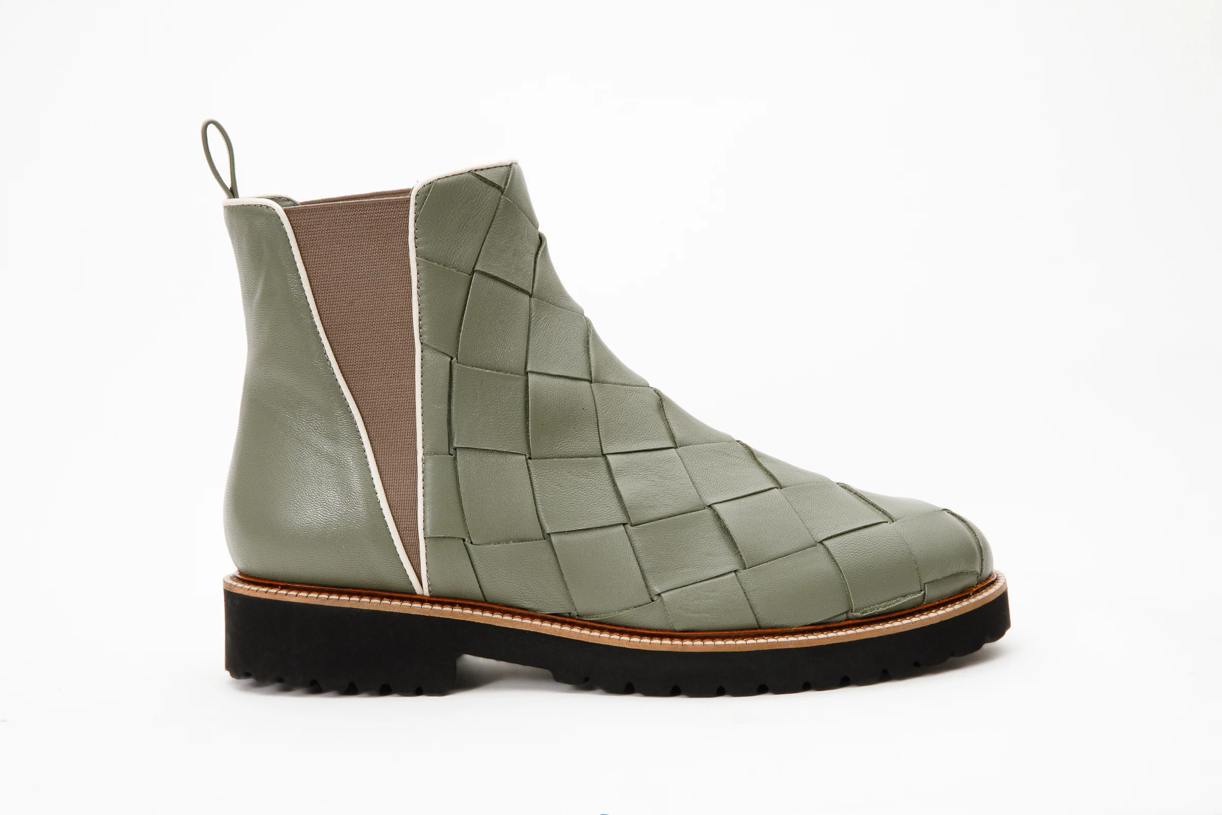 The Luisina Green Handwoven Leather Ankle Boot Final Sale!