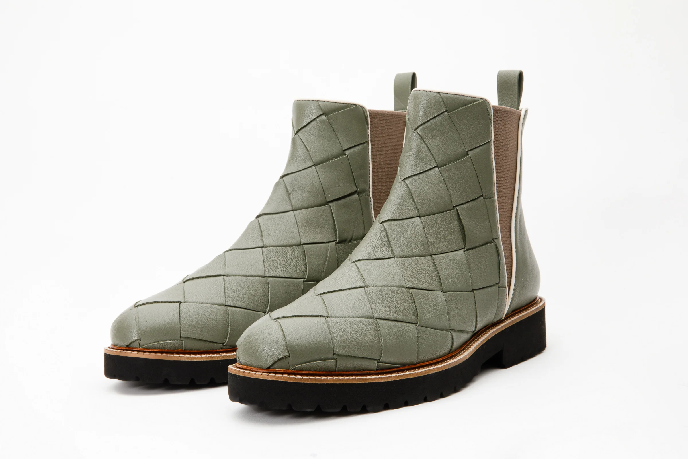 The Luisina Green Handwoven Leather Ankle Boot Final Sale! - Image 3