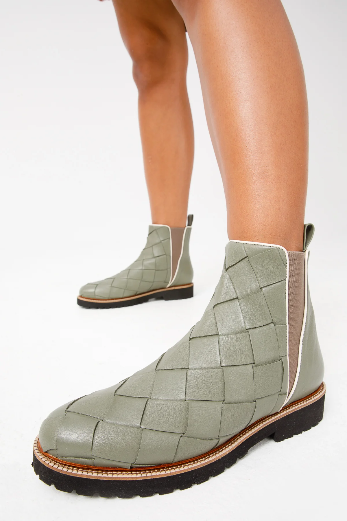 The Luisina Green Handwoven Leather Ankle Boot Final Sale! - Image 6