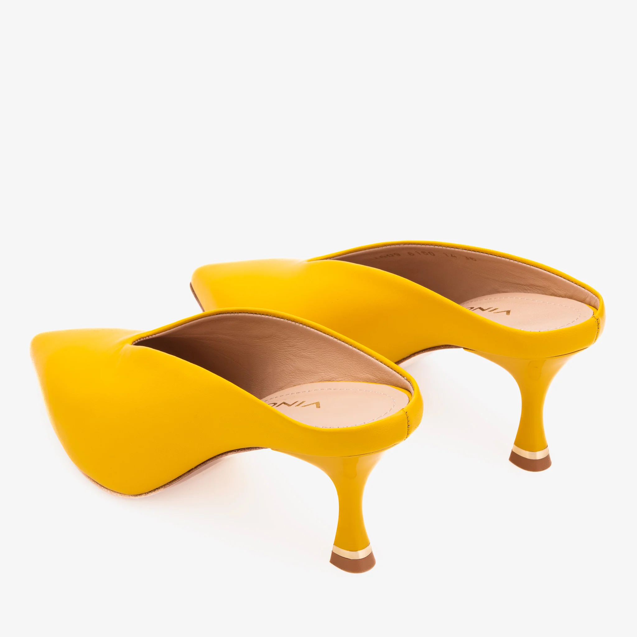 The Solara Yellow Leather Women Mule Heel - Image 7