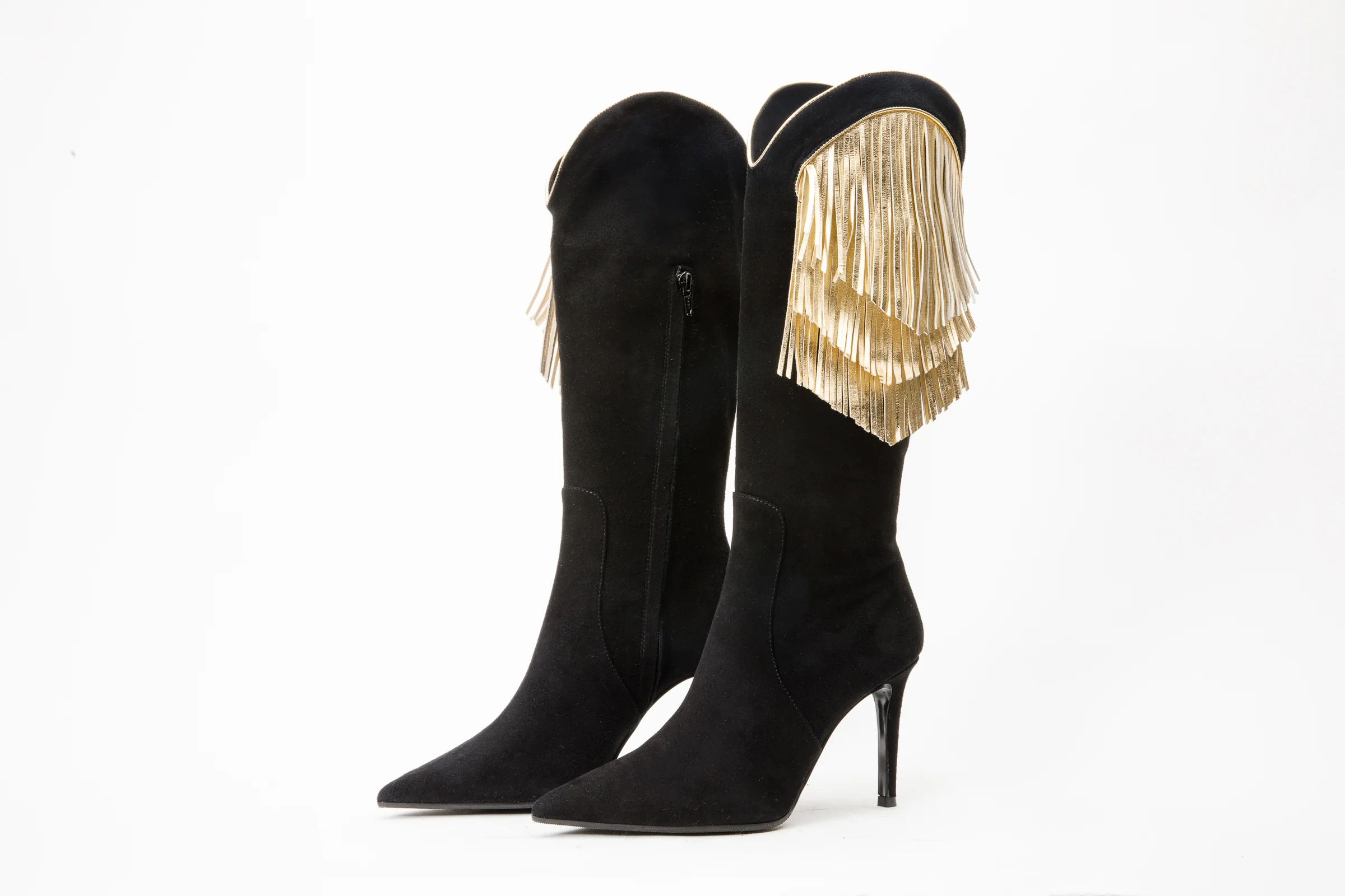 The Vienna Black Suede Leather Knee High Women Boot - Image 5