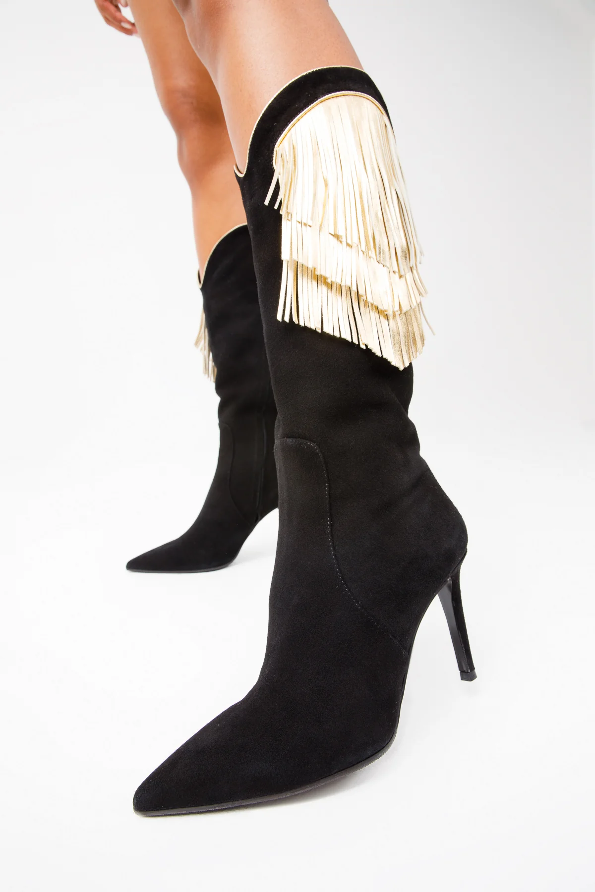 The Vienna Black Suede Leather Knee High Women Boot - Image 8