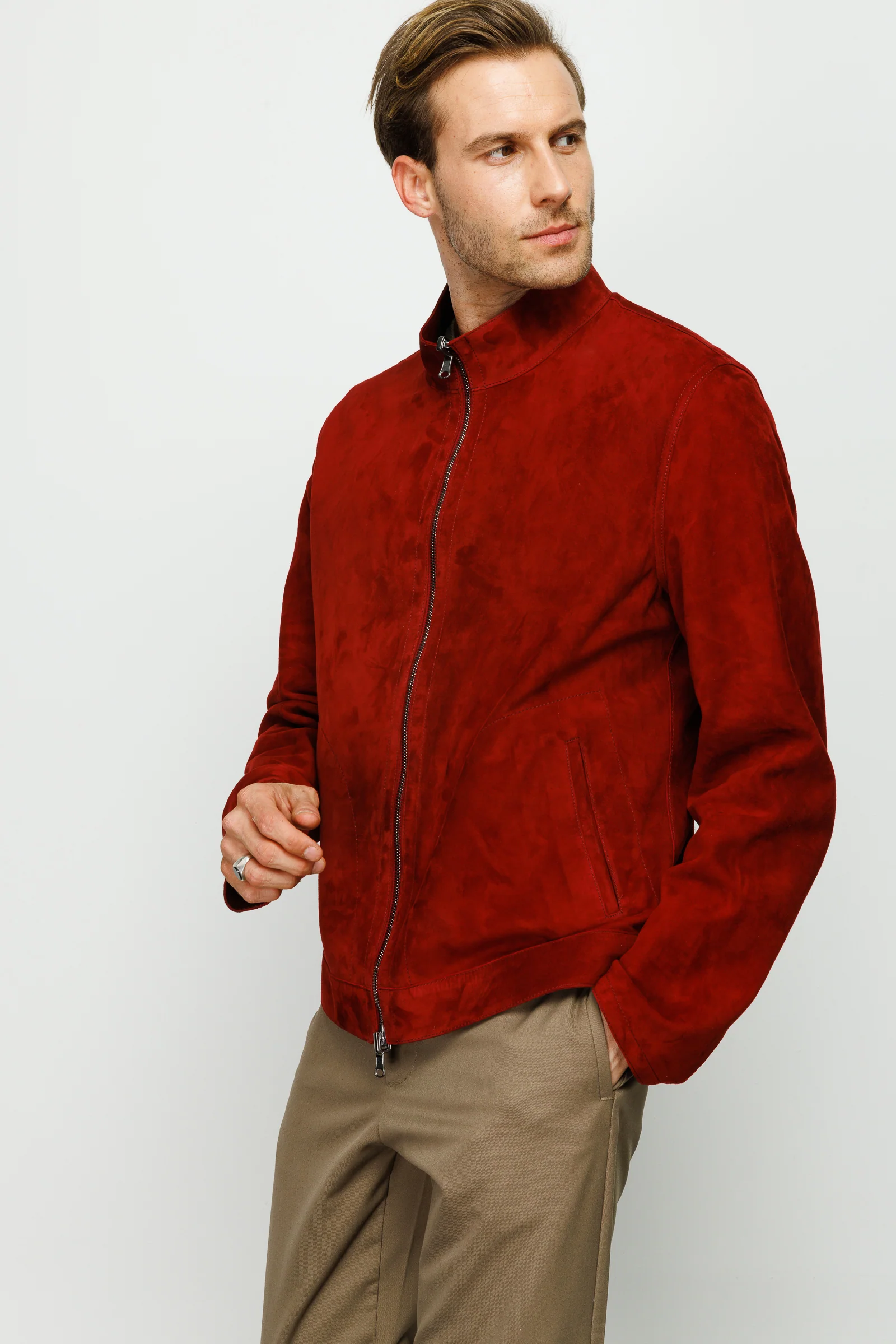 The Alba Burgundy Leather Men Jacket - Image 3
