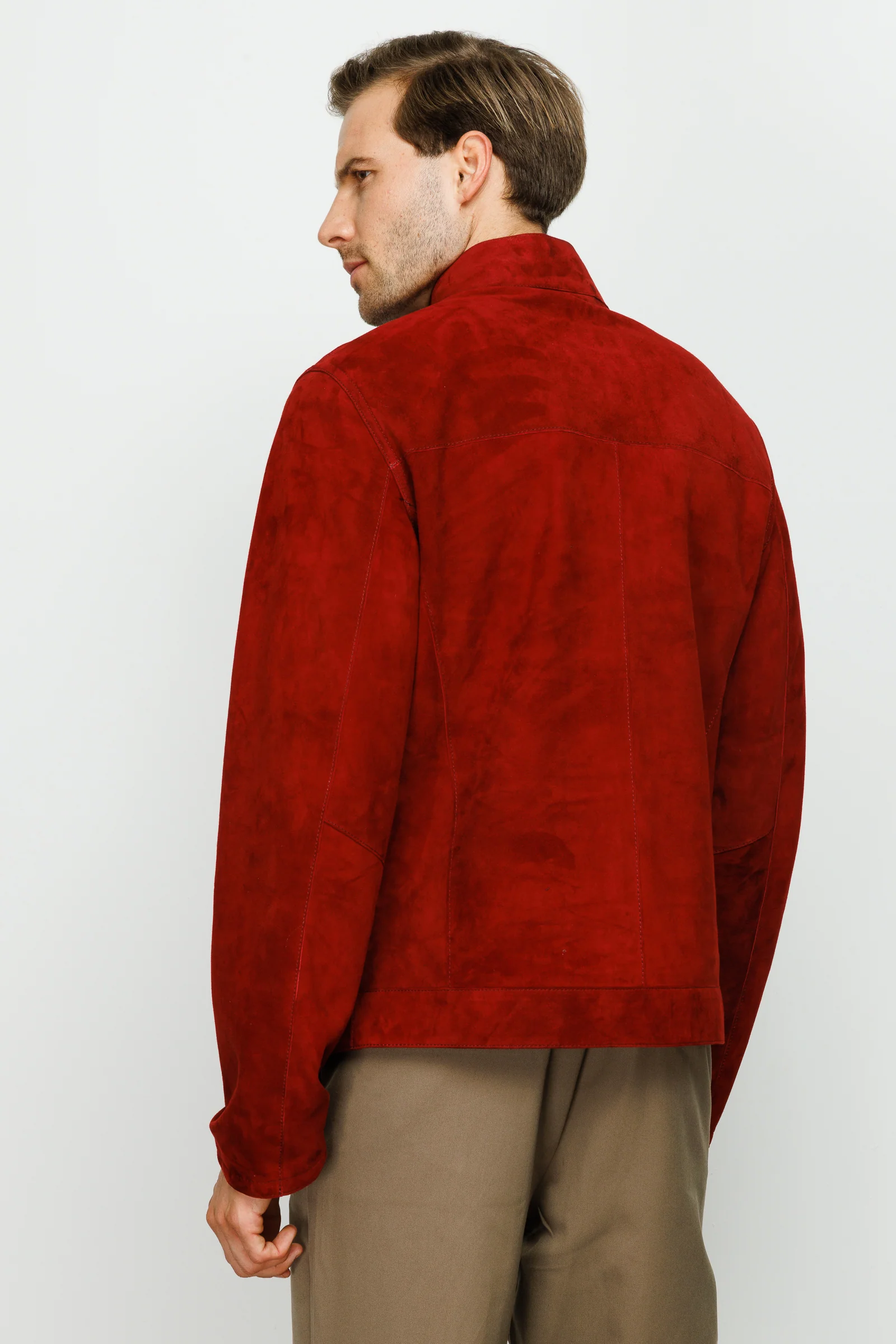 The Alba Burgundy Leather Men Jacket - Image 4