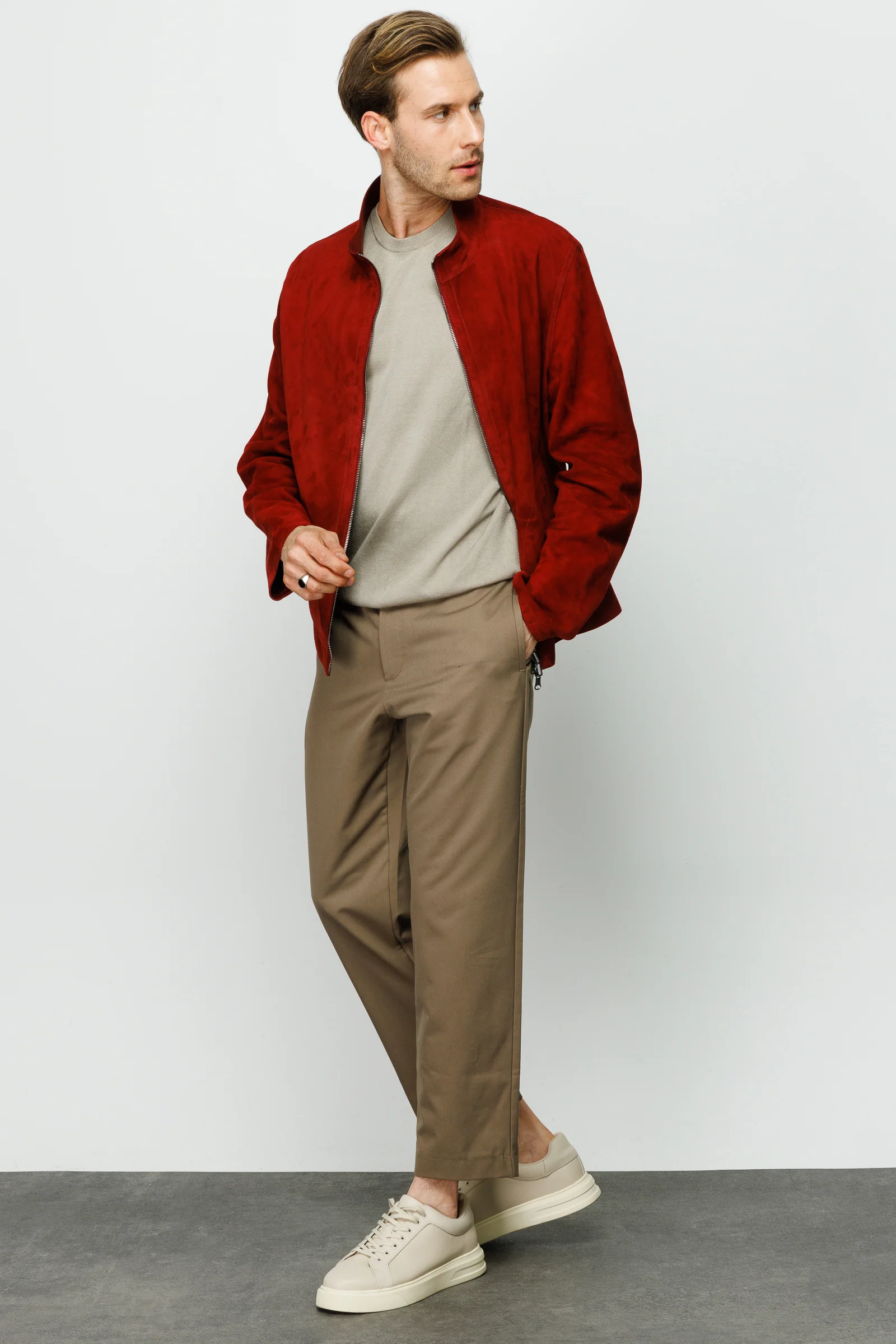 The Alba Burgundy Leather Men Jacket - Image 5
