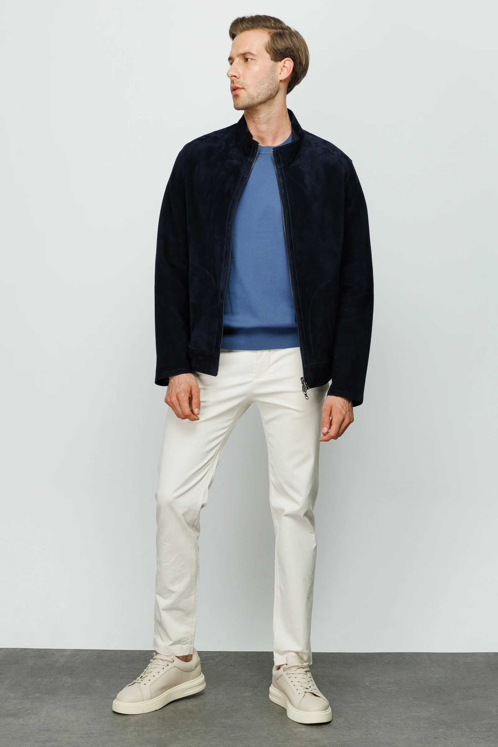 The Alba Navy Leather Men Jacket - Image 10
