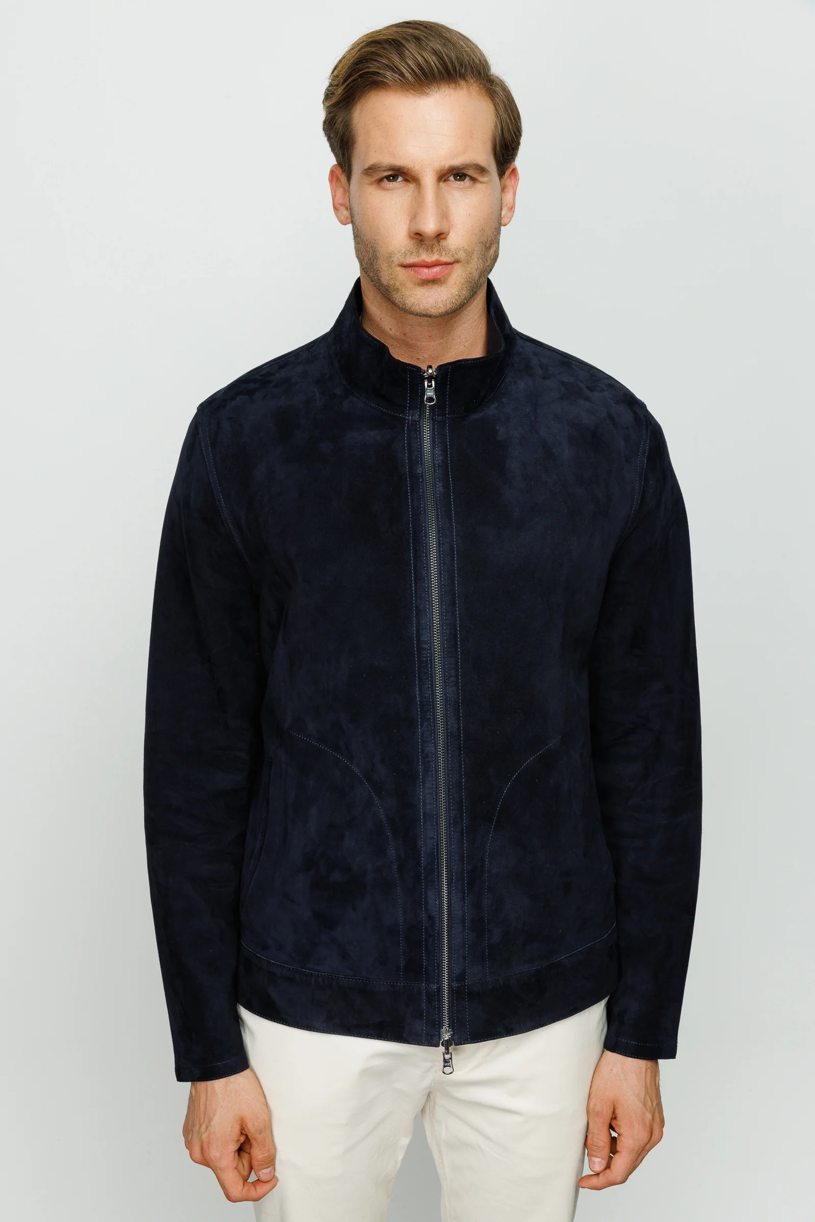 The Alba Navy Leather Men Jacket - Image 4