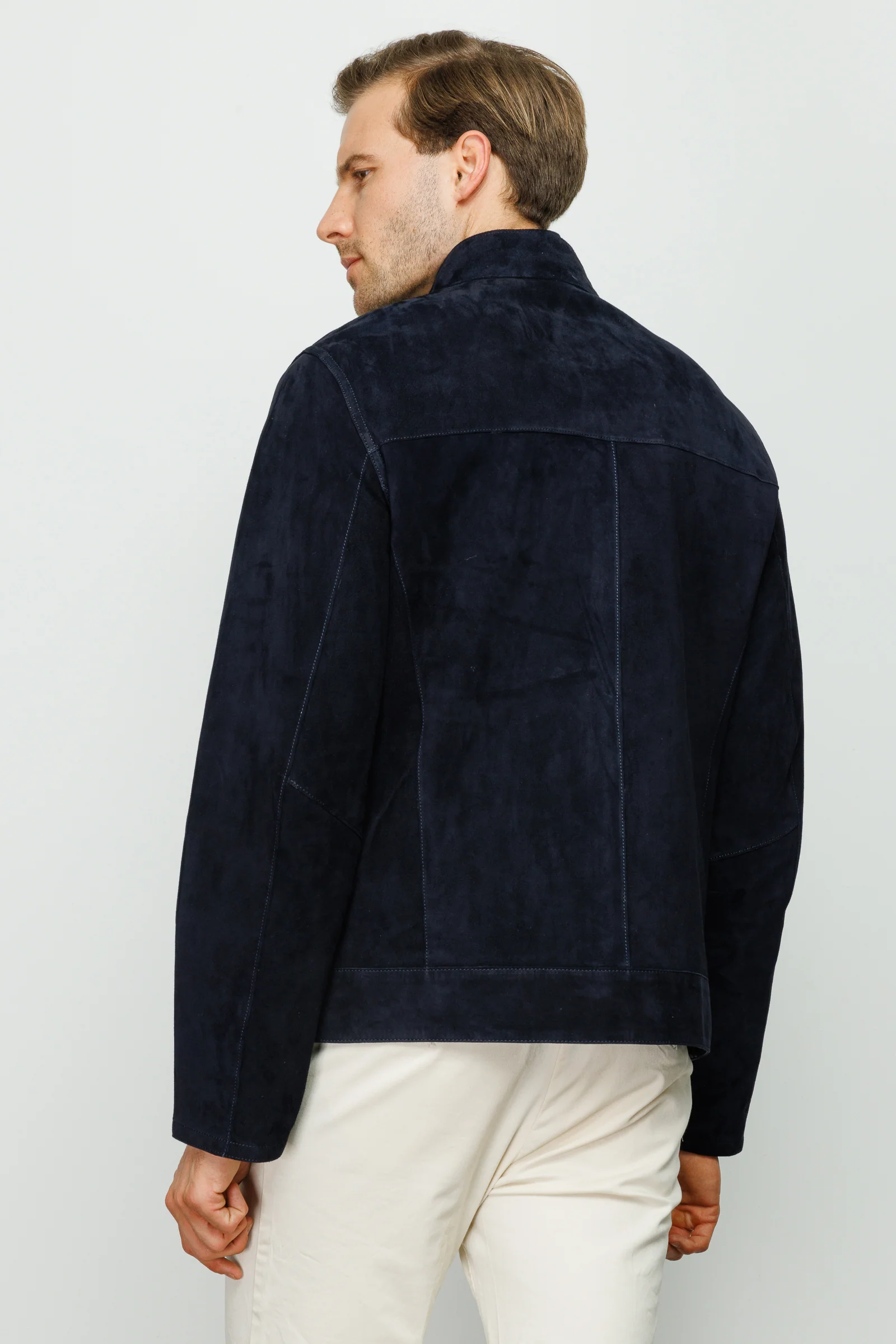 The Alba Navy Leather Men Jacket - Image 6