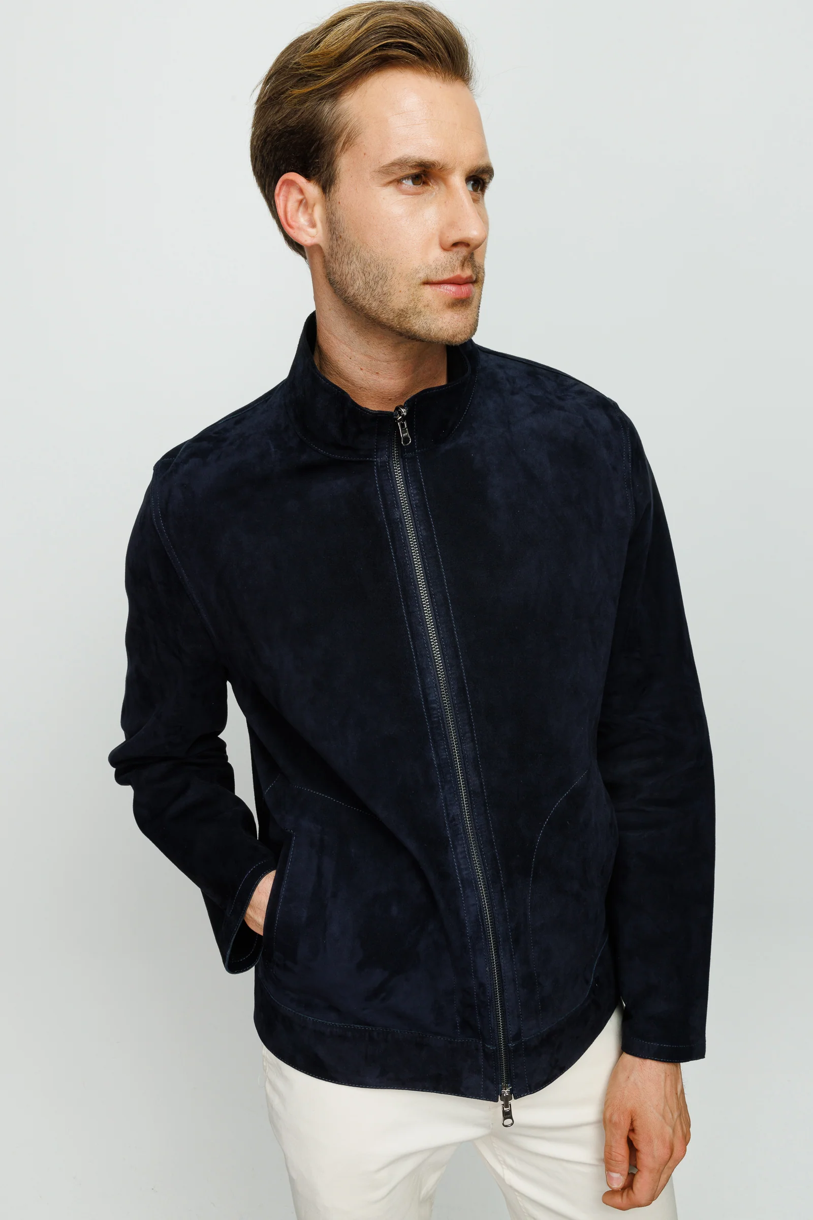 The Alba Navy Leather Men Jacket - Image 7