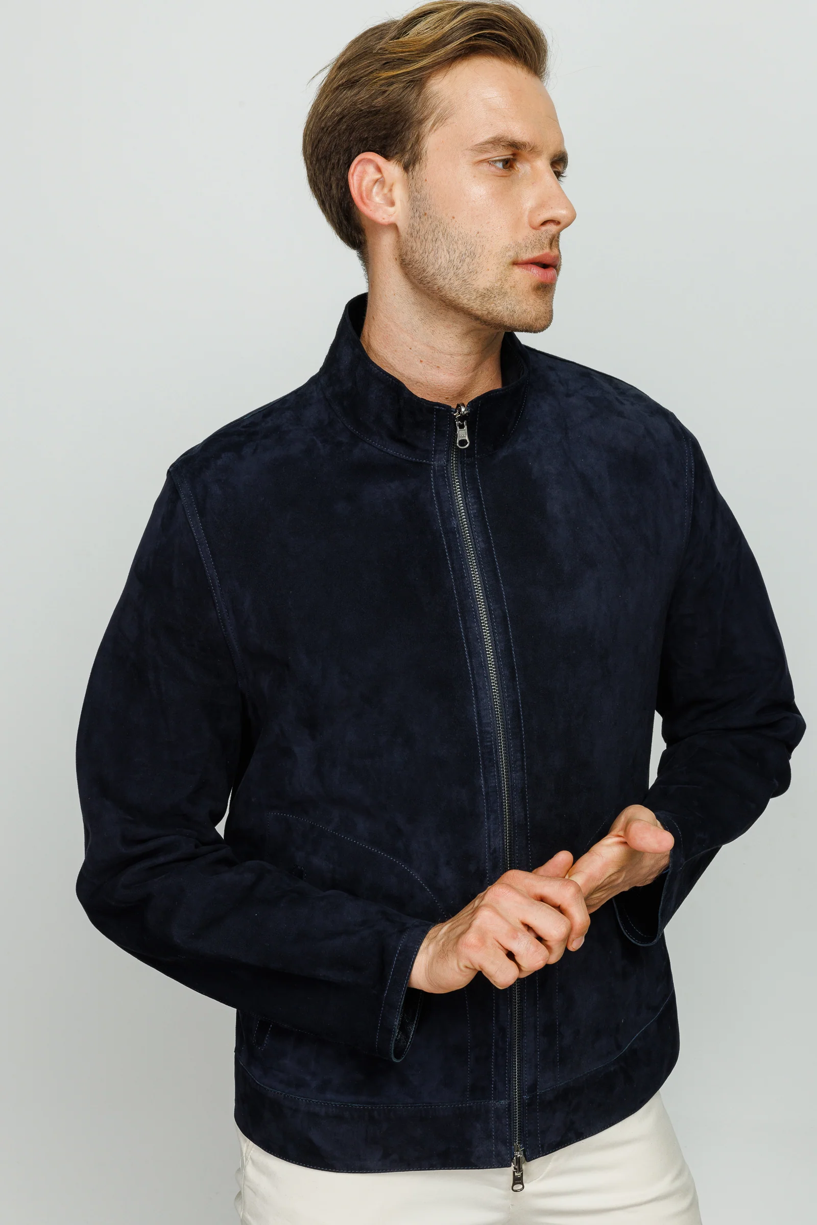 The Alba Navy Leather Men Jacket - Image 8
