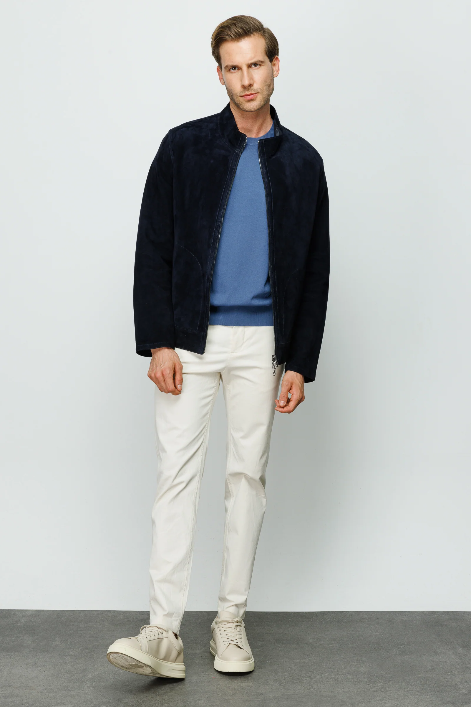 The Alba Navy Leather Men Jacket - Image 9