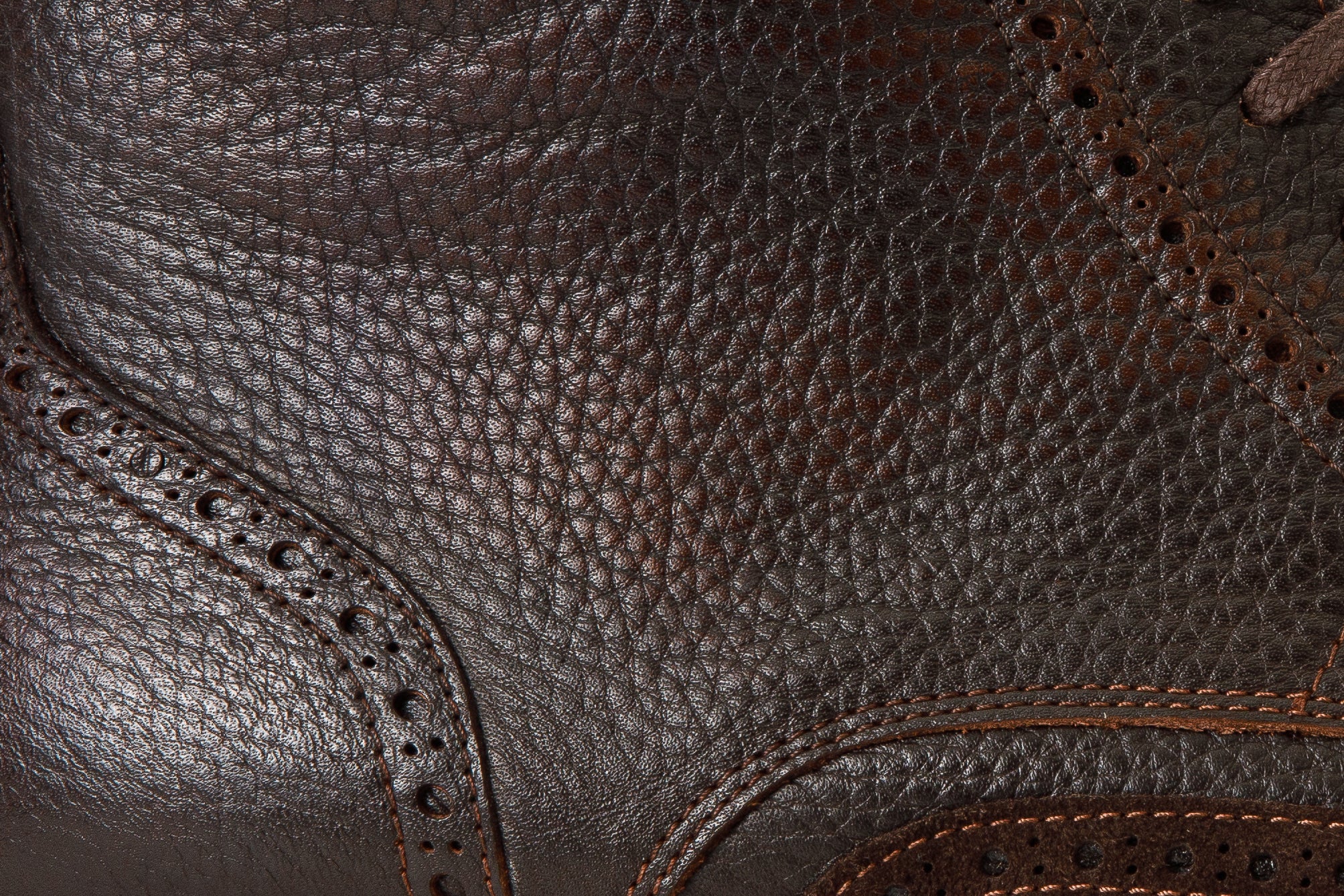 The Anderson Brown Leather & Suede Brogue Lace-Up Men Boot with a Zipper - Image 6