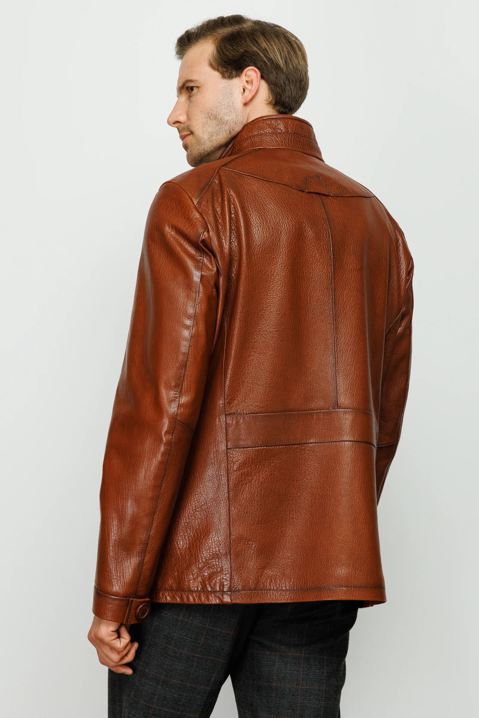 The Barclay Brown Leather Men Jacket - Image 5