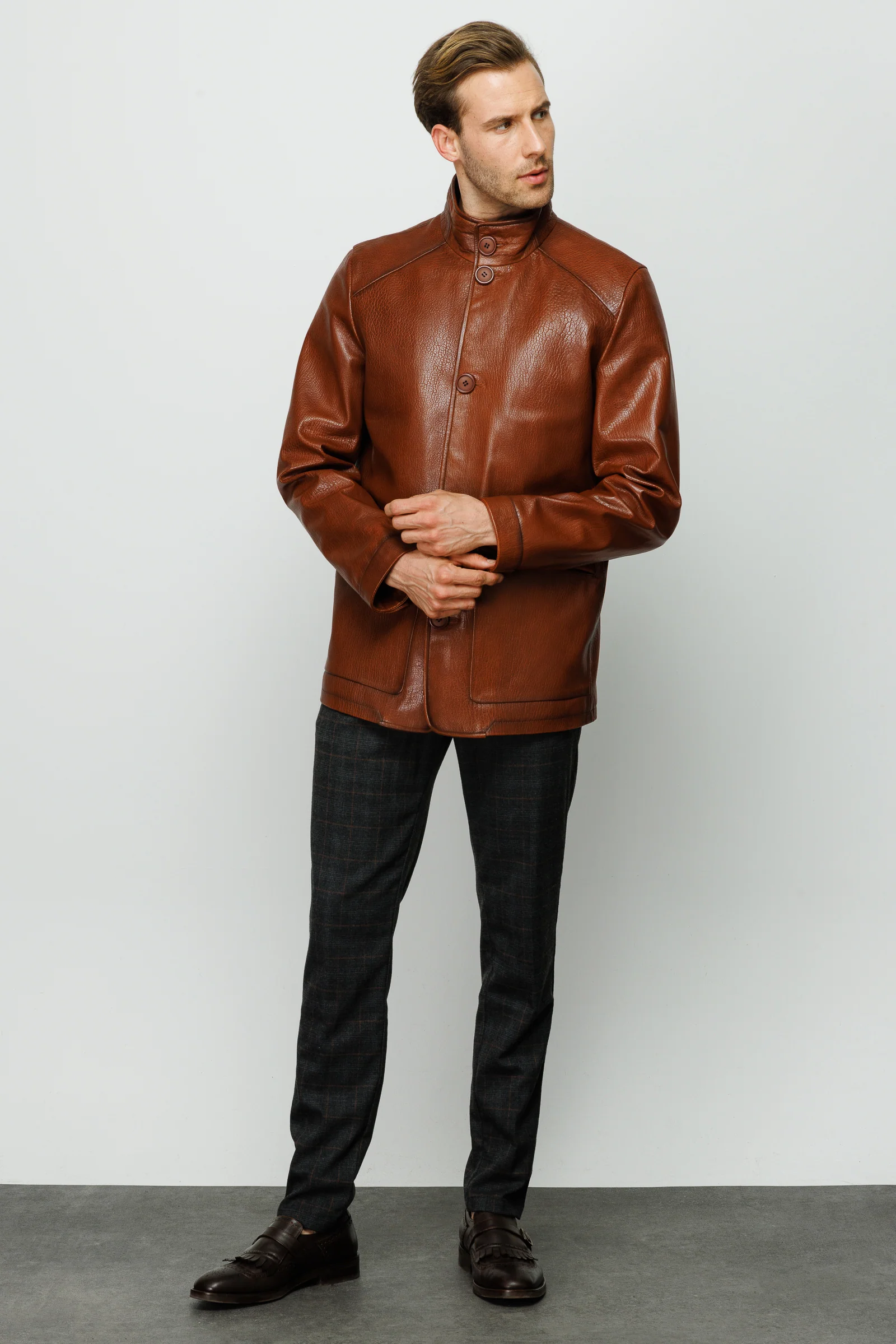 The Barclay Brown Leather Men Jacket - Image 6