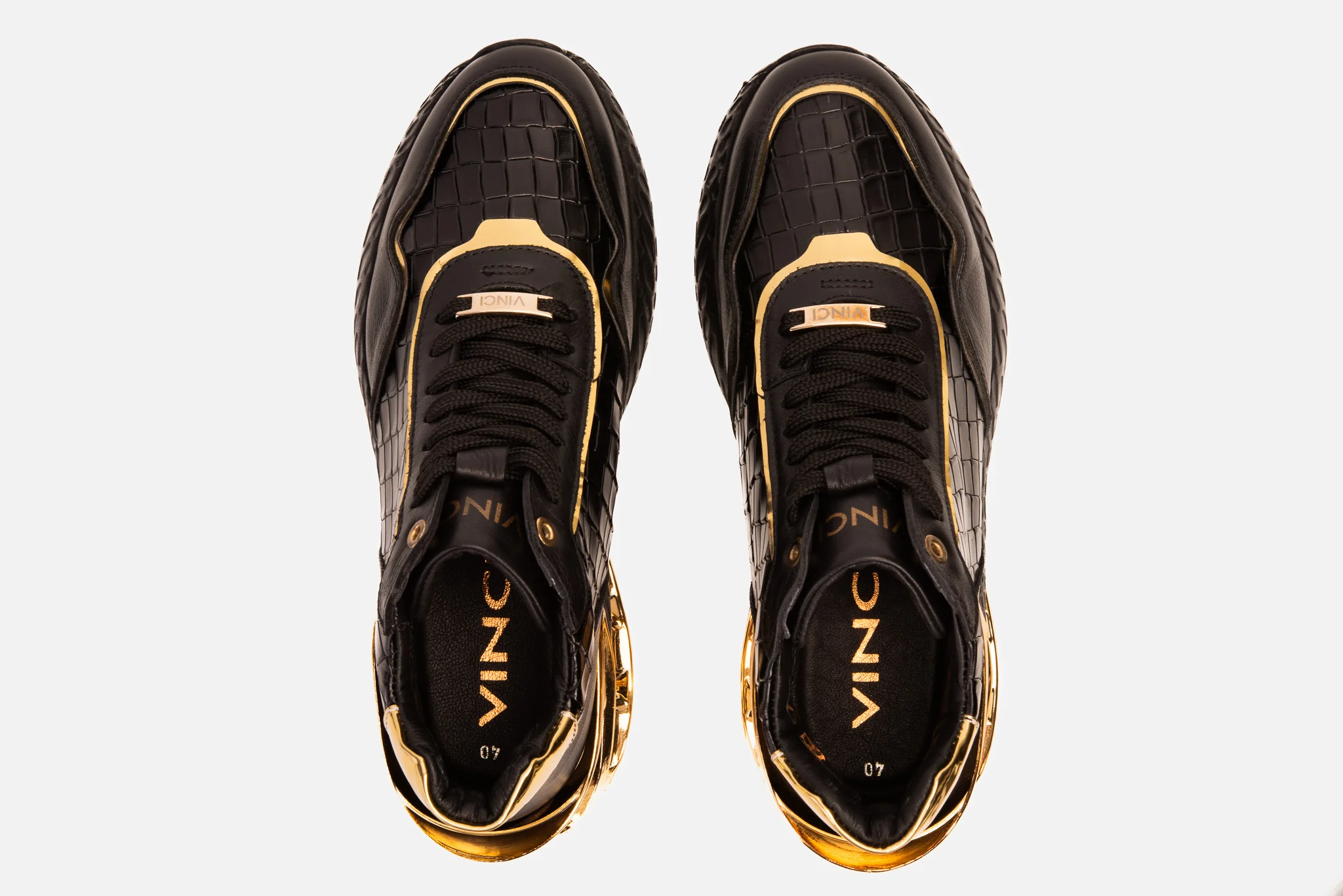 Bellagio Black & Gold High-Top Men Sneaker - Image 6