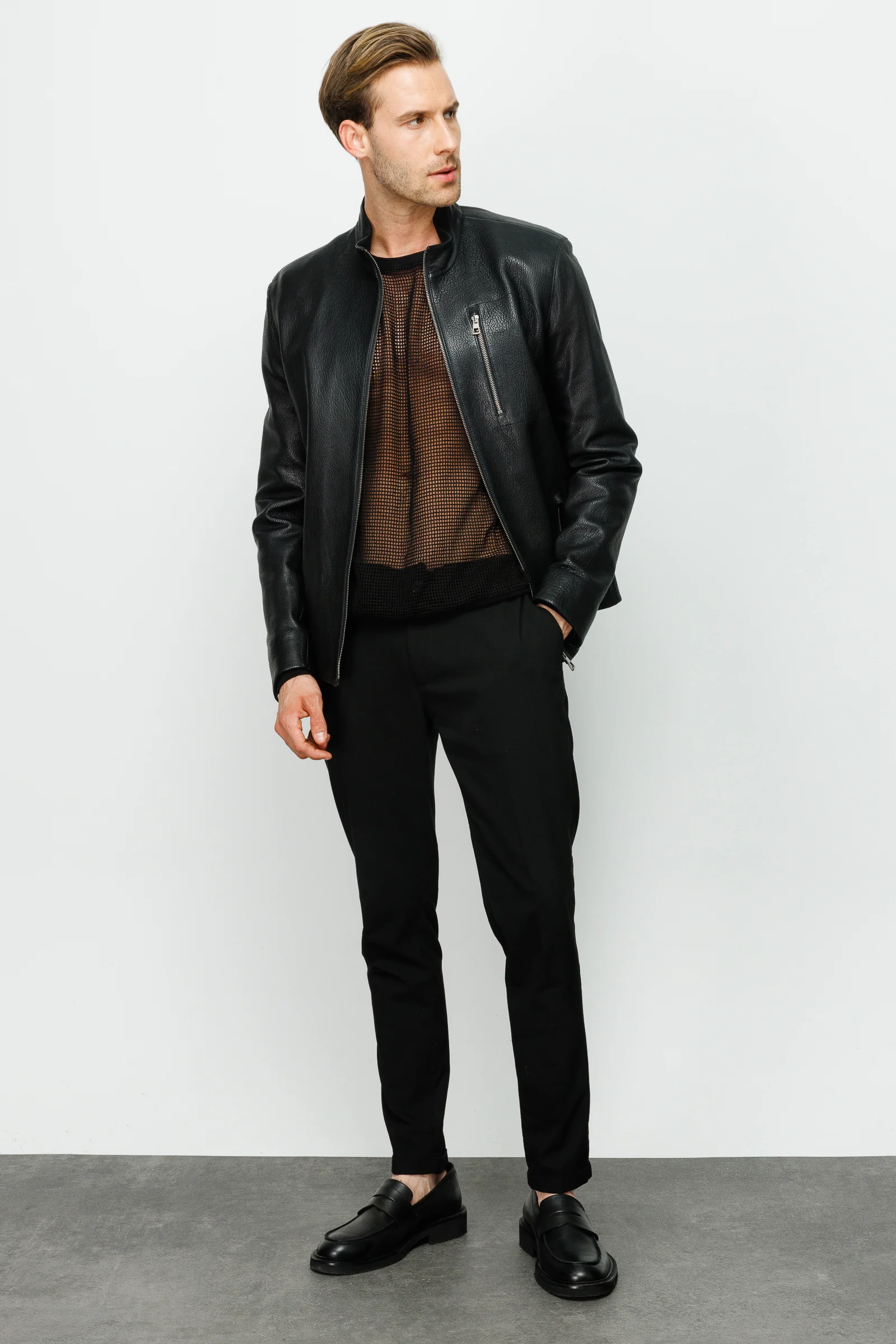 The Blanchard Black Leather Men Jacket - Image 11