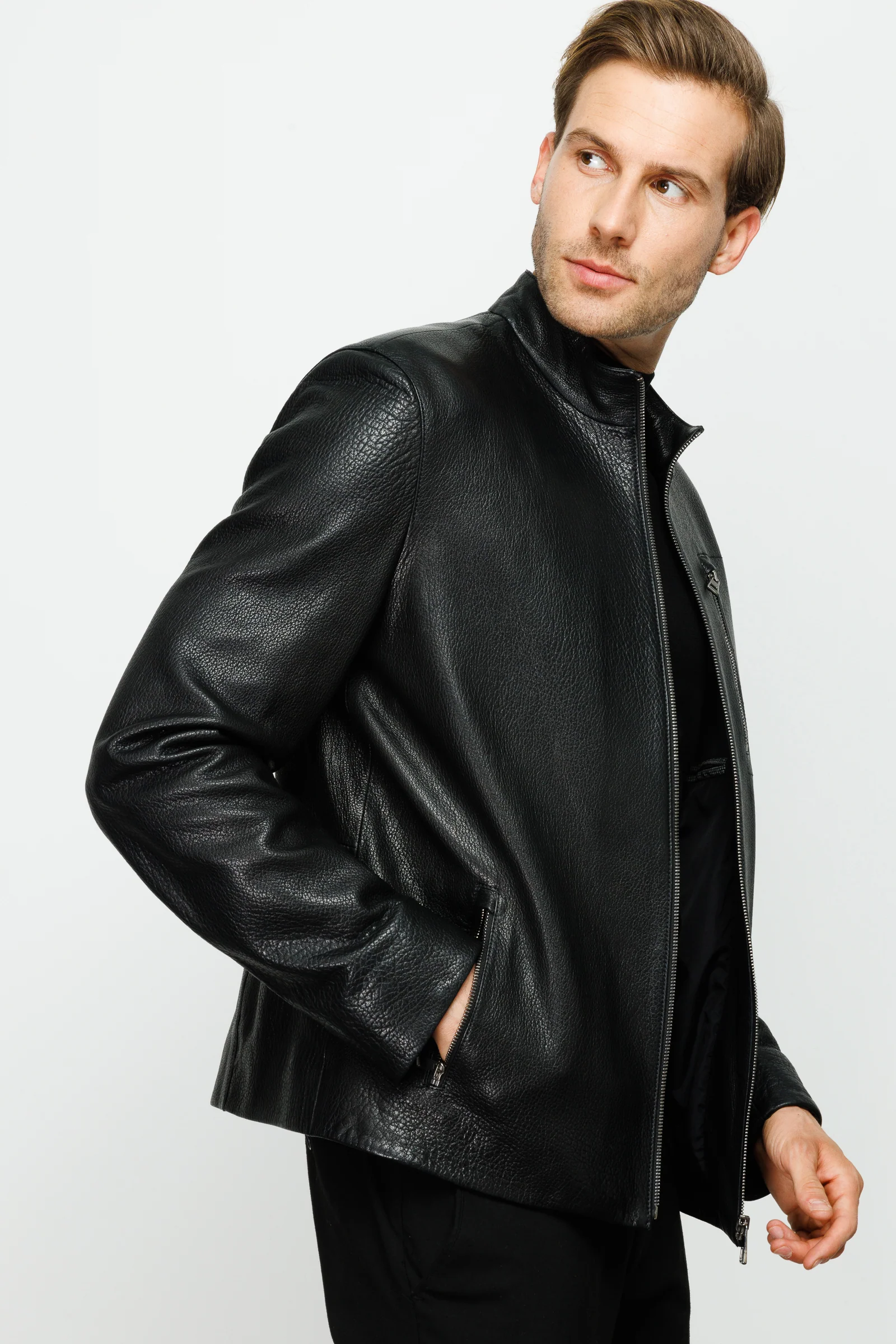 The Blanchard Black Leather Men Jacket - Image 3