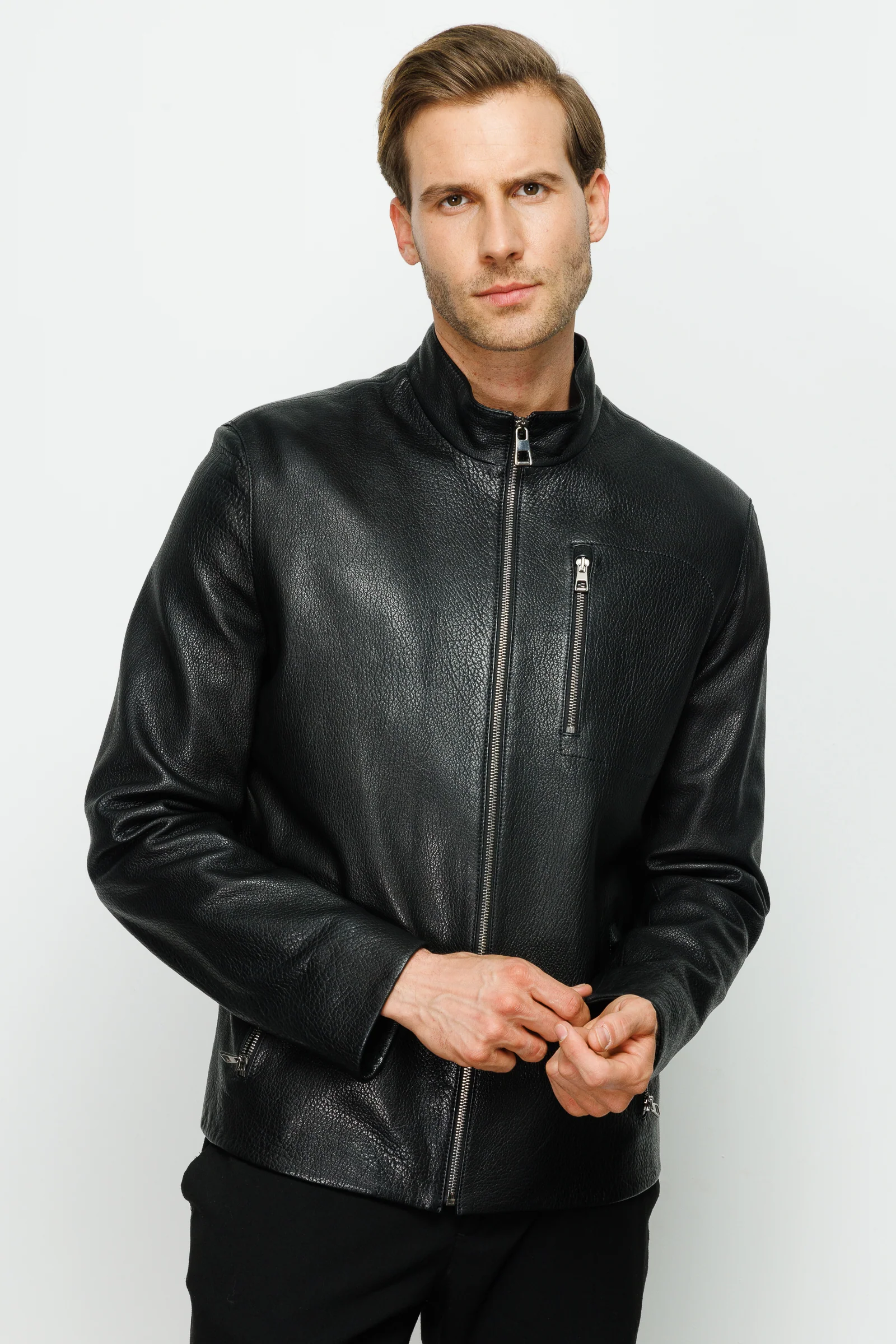 The Blanchard Black Leather Men Jacket - Image 4