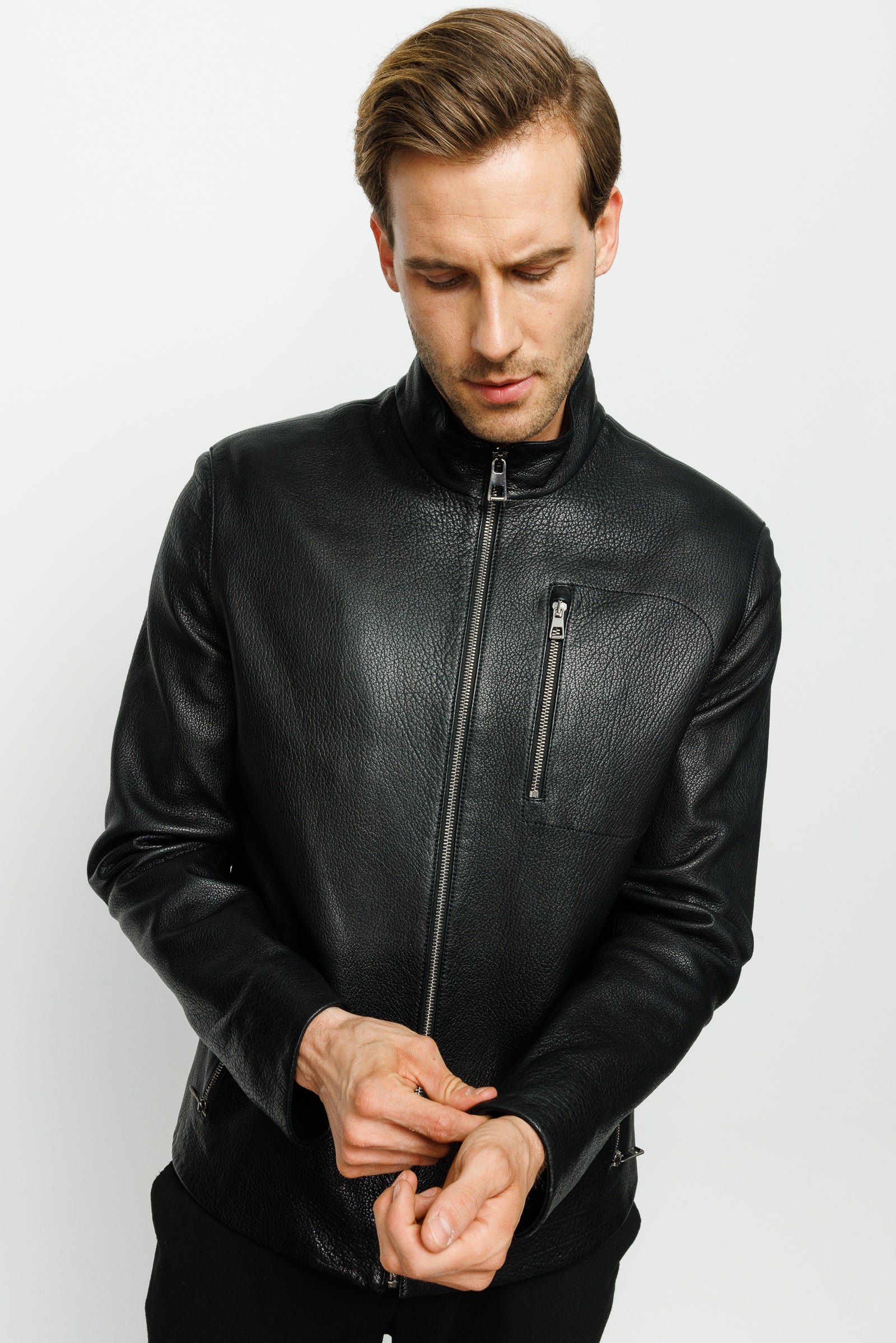 The Blanchard Black Leather Men Jacket - Image 7