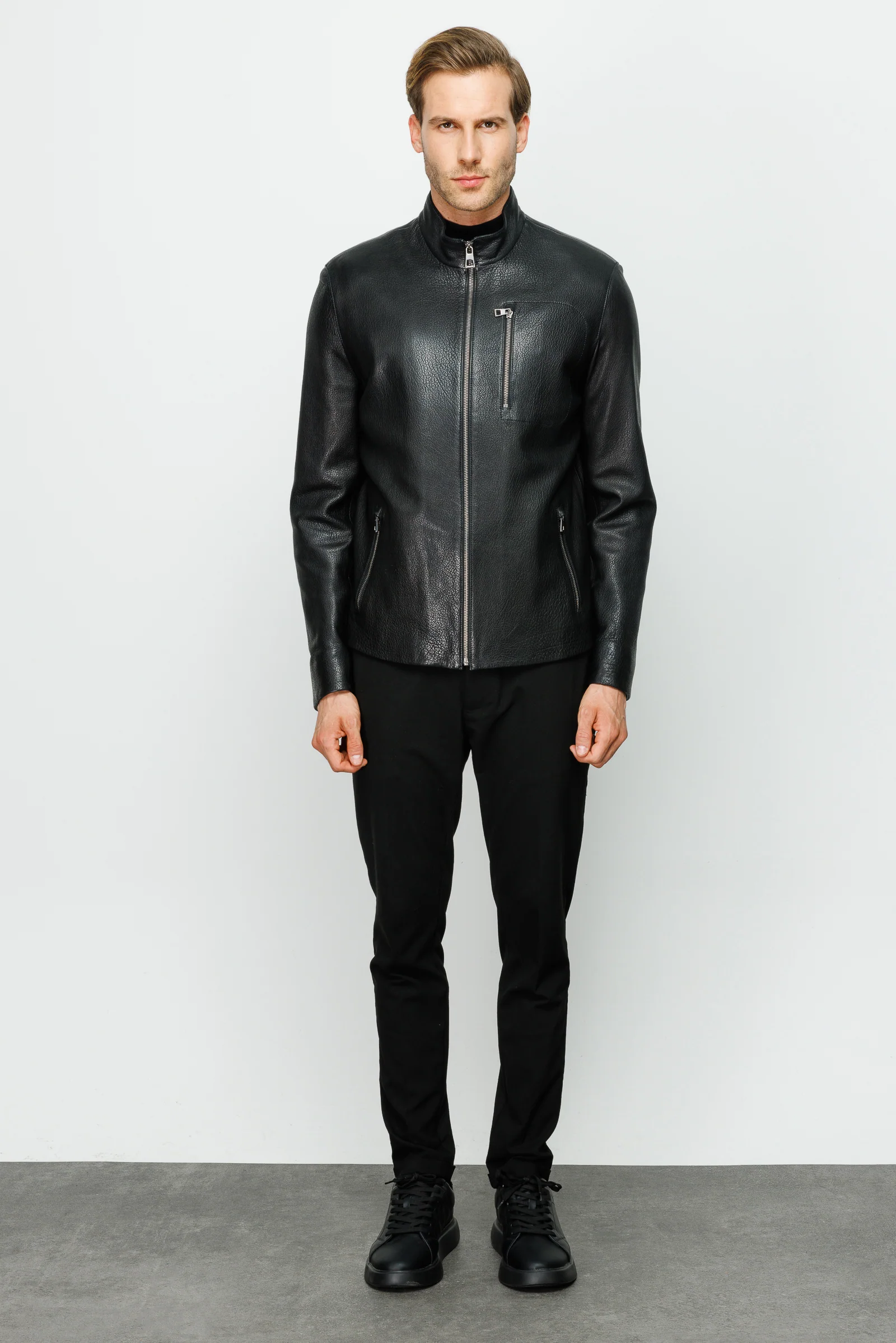 The Blanchard Black Leather Men Jacket - Image 9