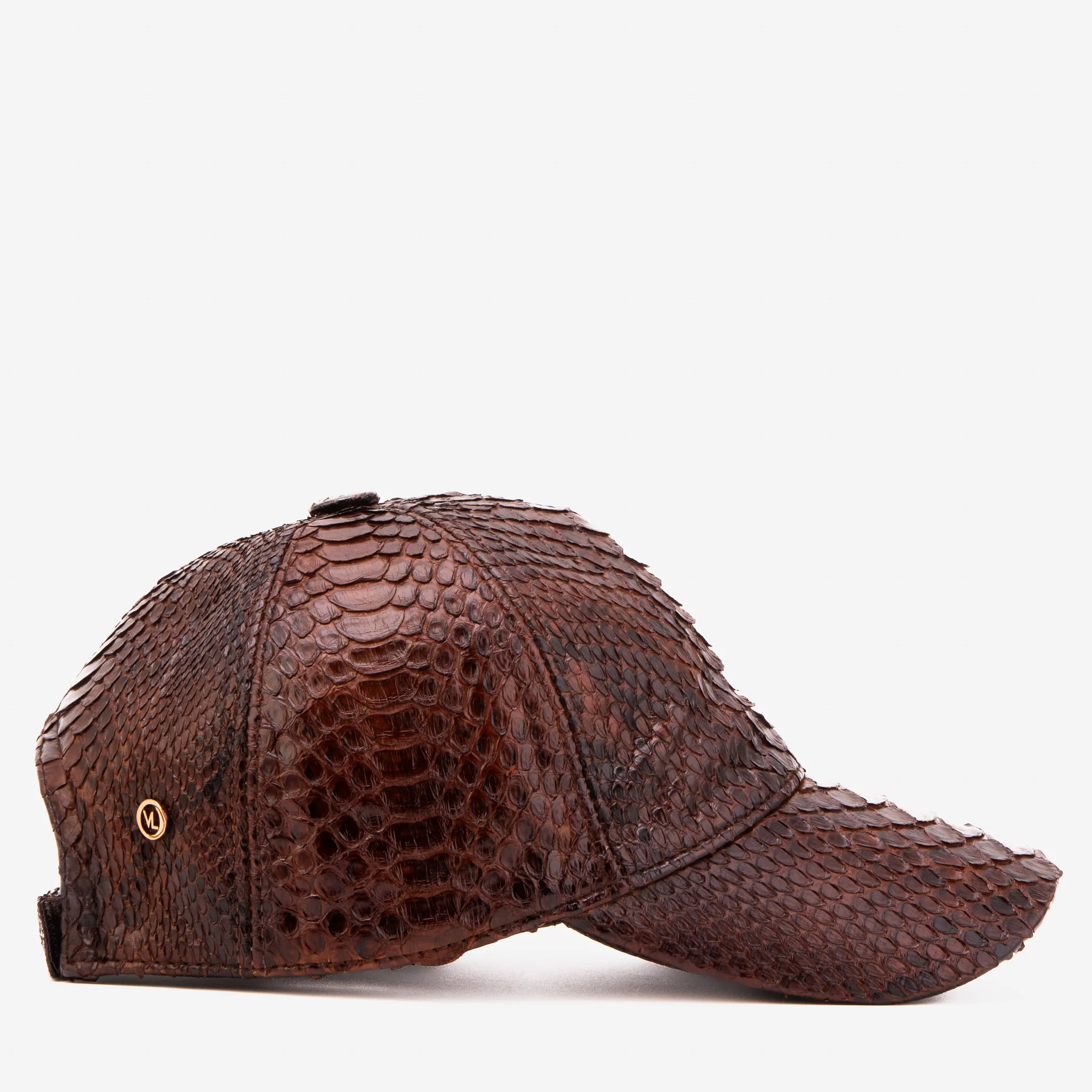 Boss Dark Brown  Python Leather Cap - Image 6