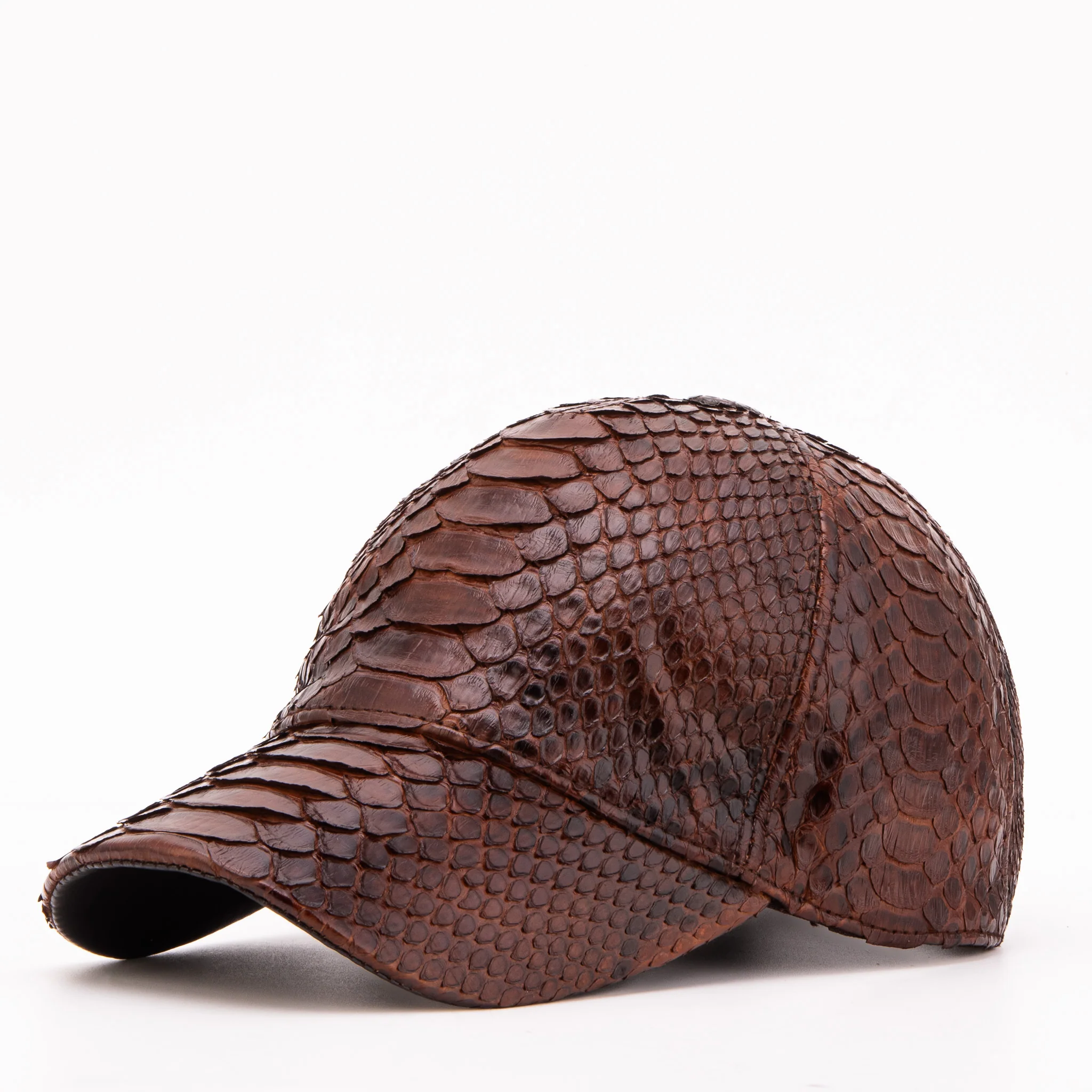 Boss Dark Brown  Python Leather Cap - Image 7