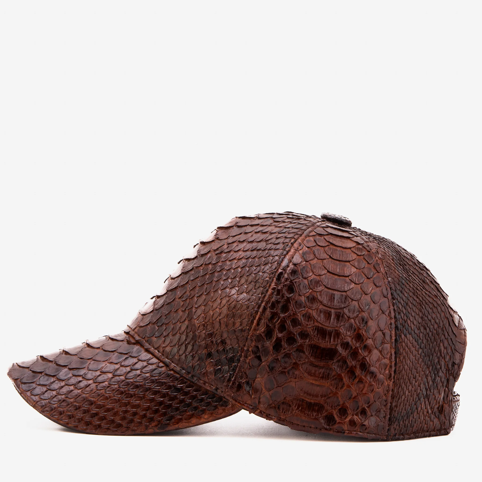 Boss Dark Brown  Python Leather Cap - Image 8