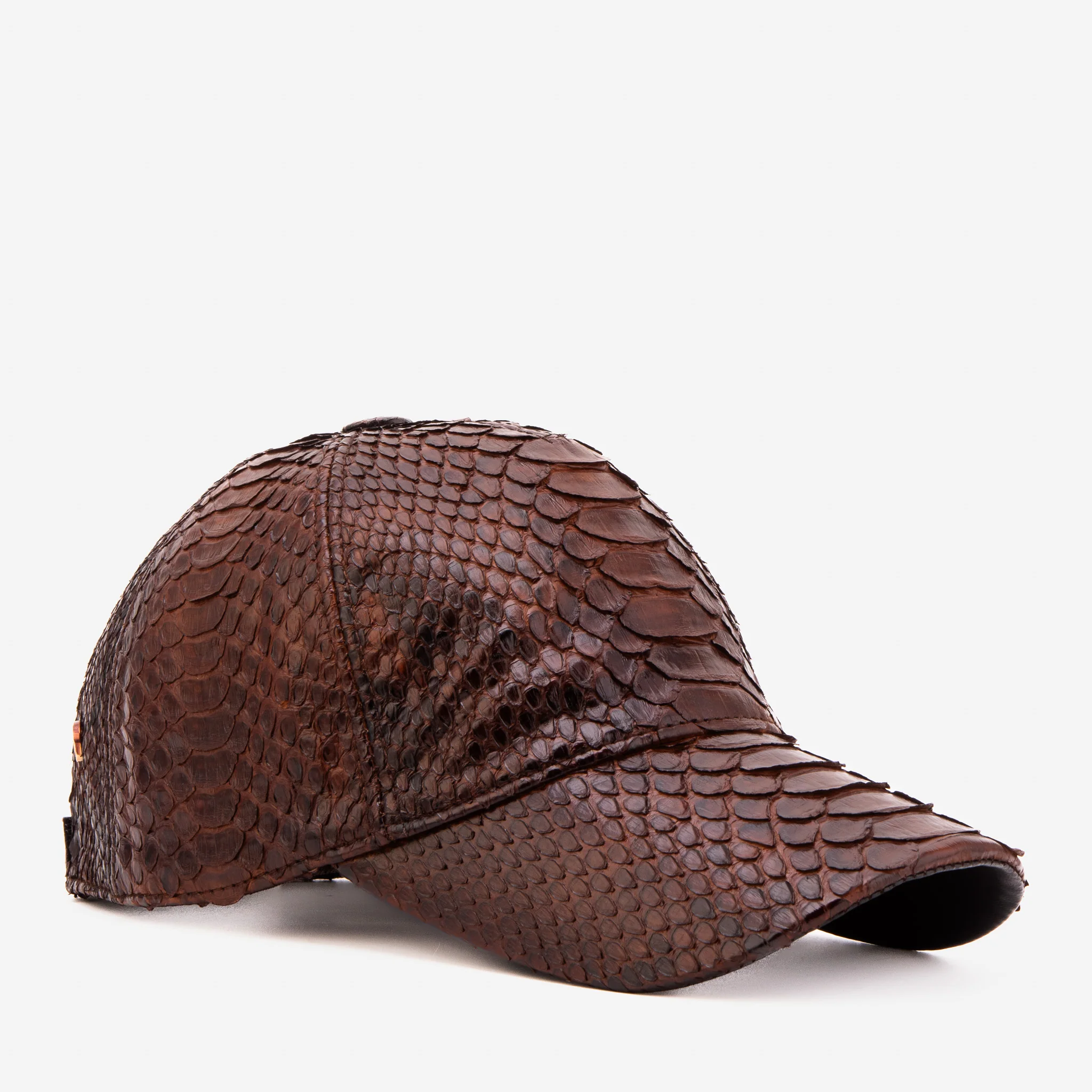 Boss Dark Brown  Python Leather Cap - Image 9