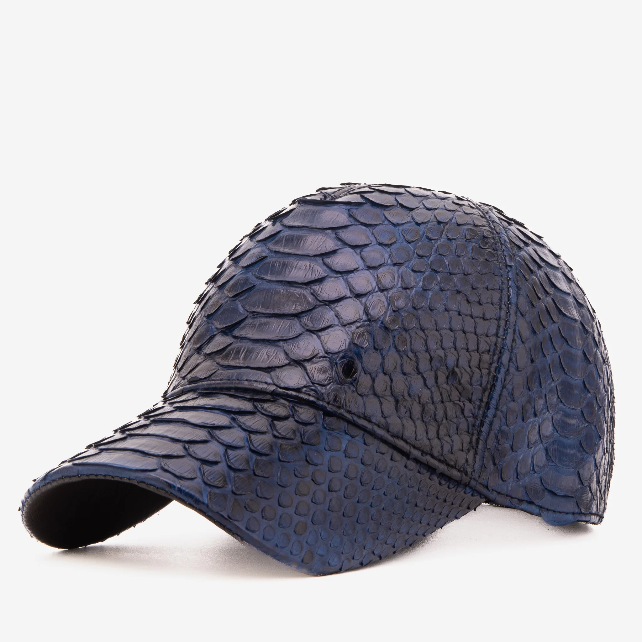 Boss Navy Blue Python Leather Cap - Image 10