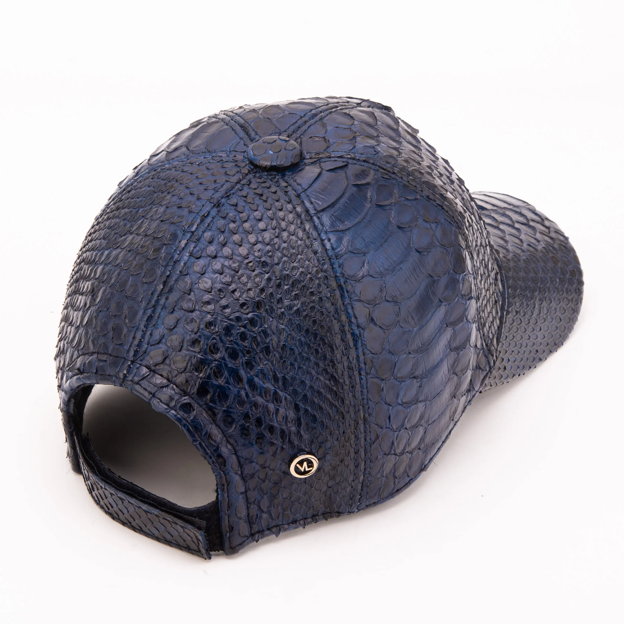 Boss Navy Blue Python Leather Cap - Image 9