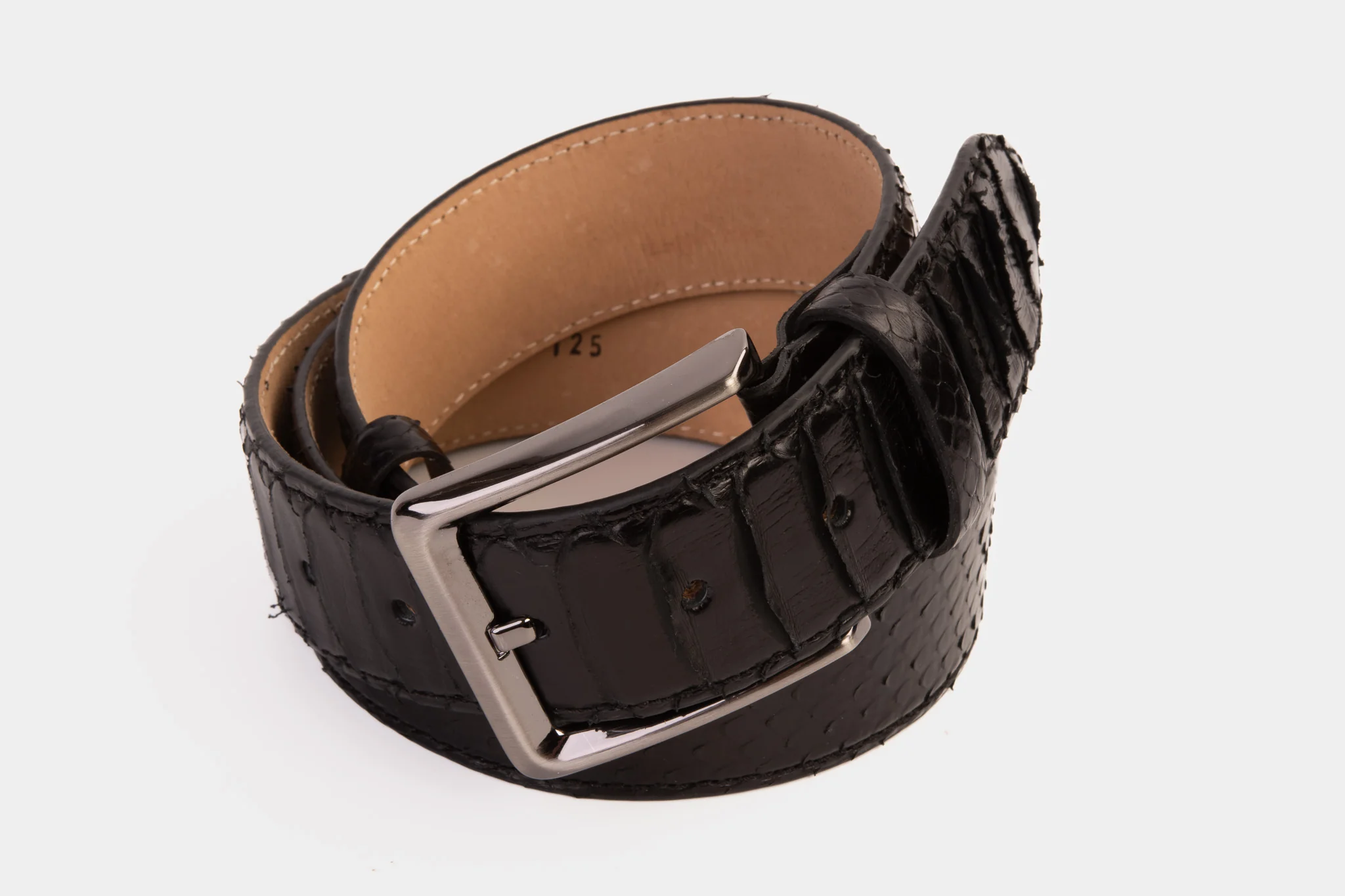 The Boss Black python Sneak Leather Belt - Image 4