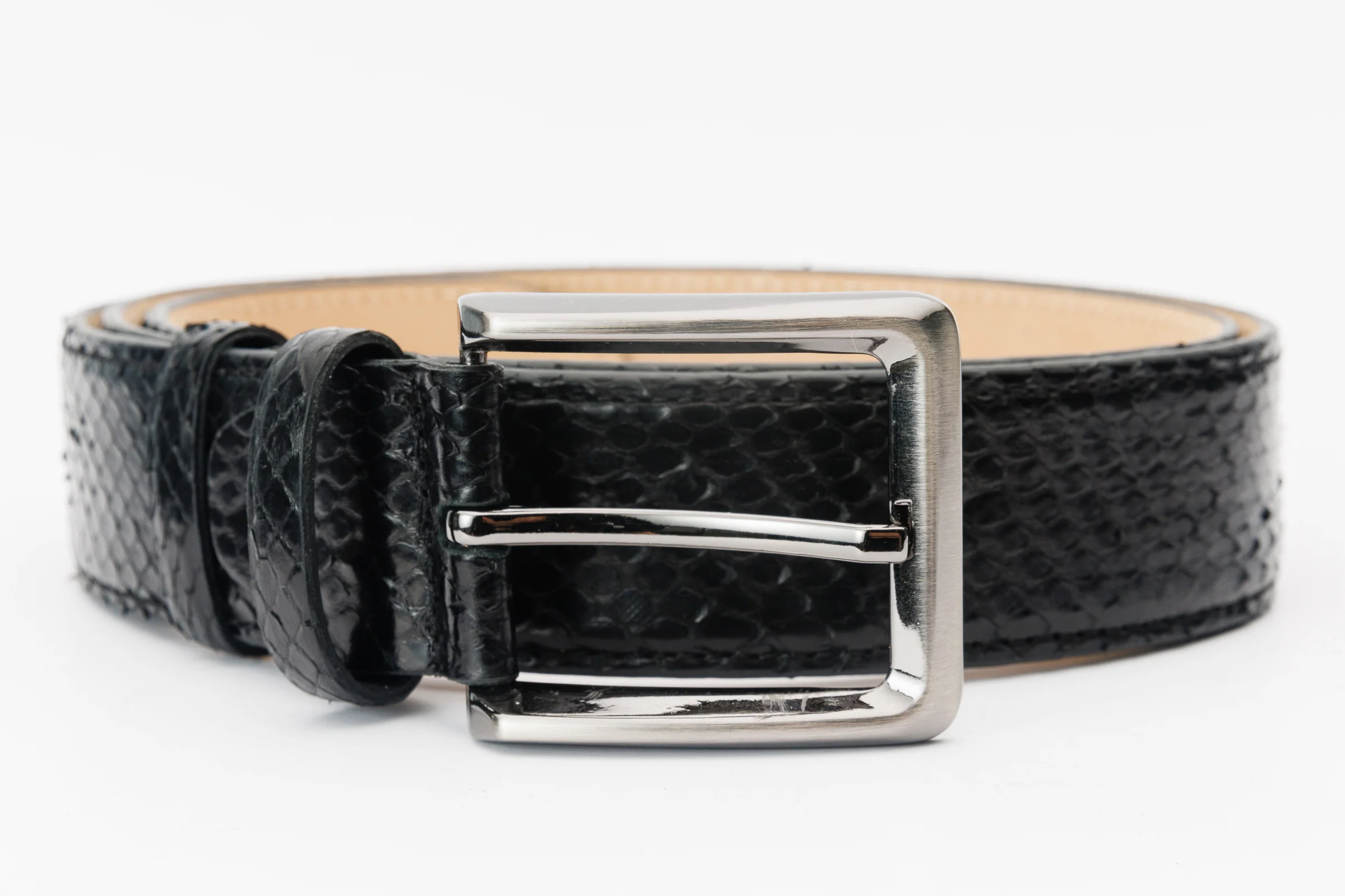 The Boss Black python Sneak Leather Belt - Image 5
