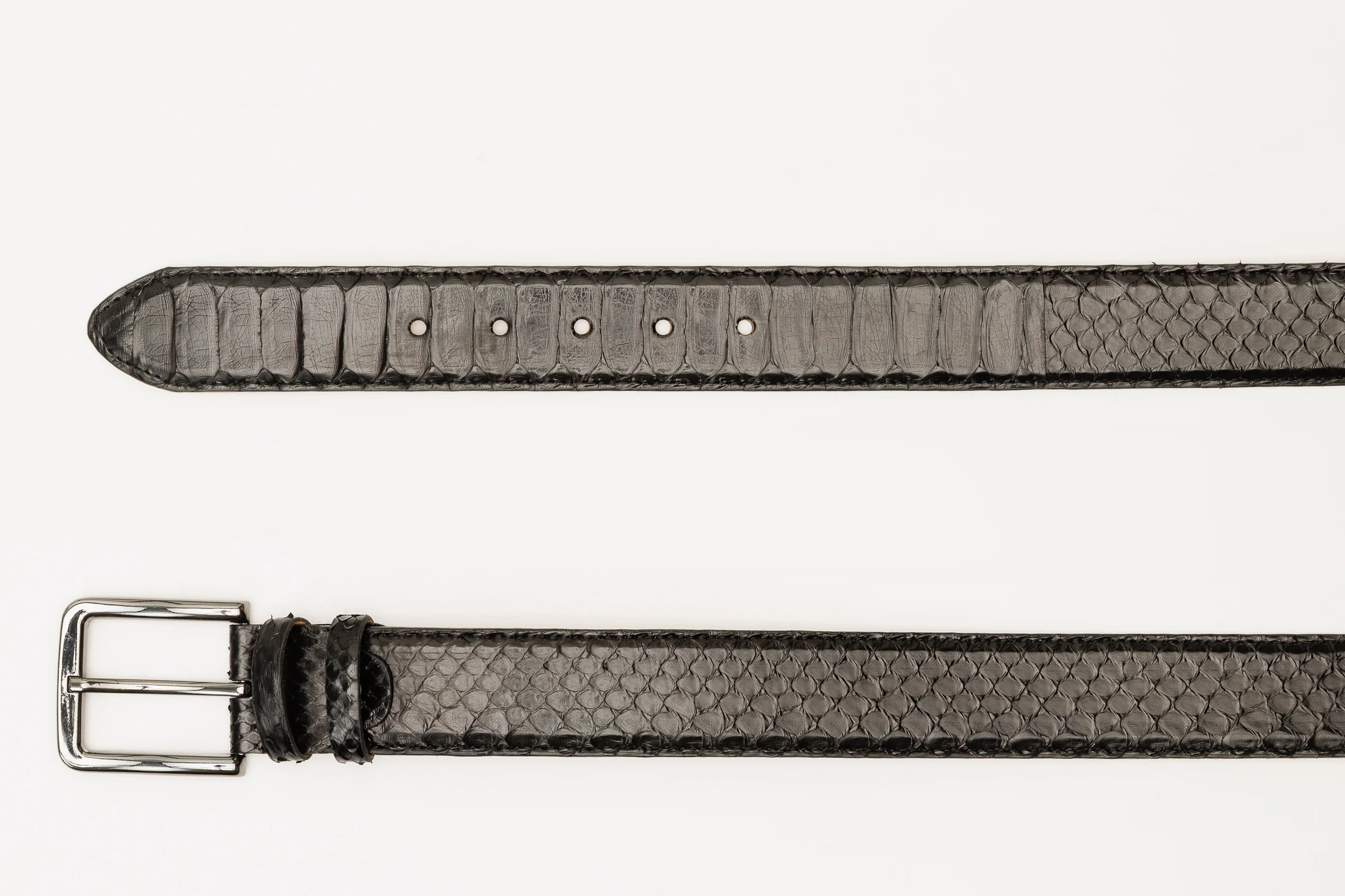 The Boss Black python Sneak Leather Belt - Image 6