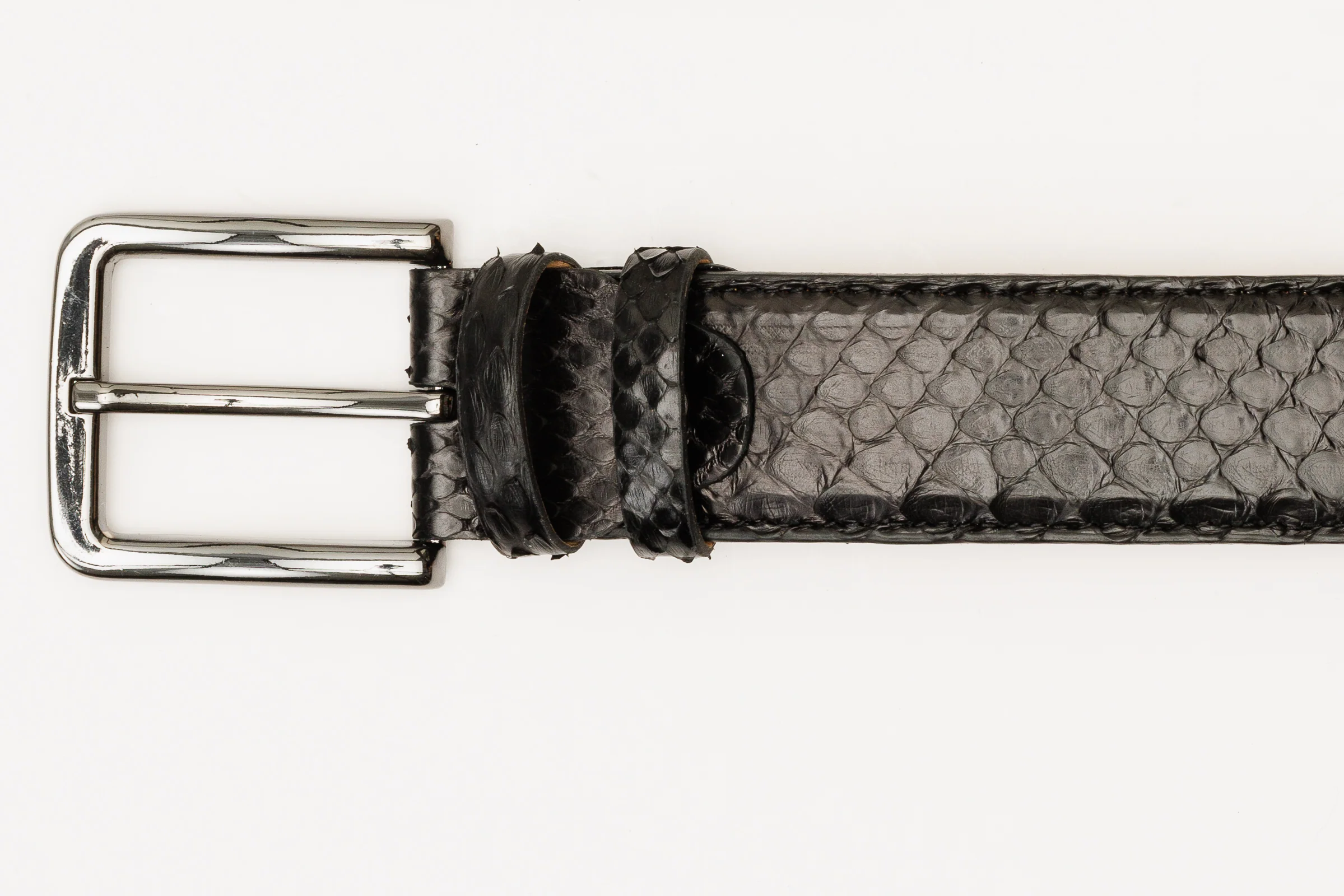 The Boss Black python Sneak Leather Belt - Image 7