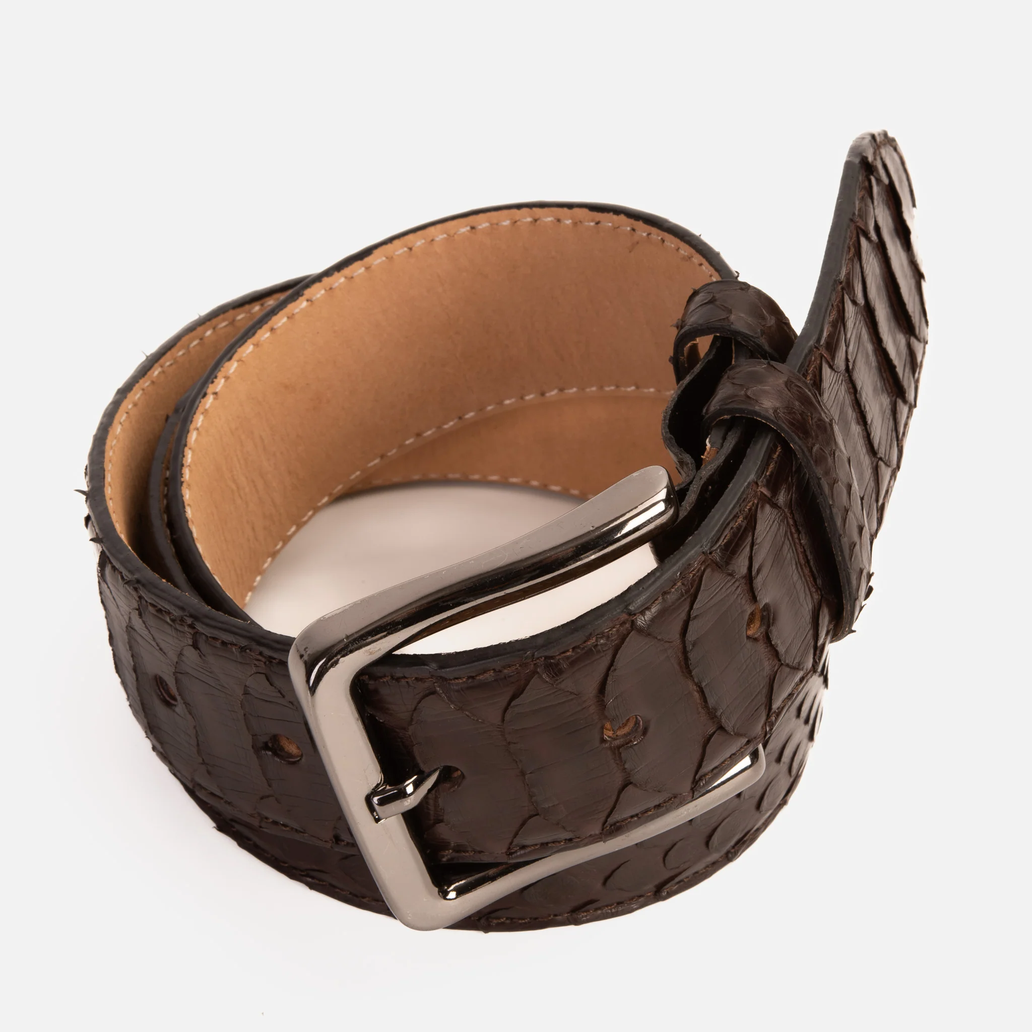 The Boss Brown python Sneak Leather Leather Belt - Image 6