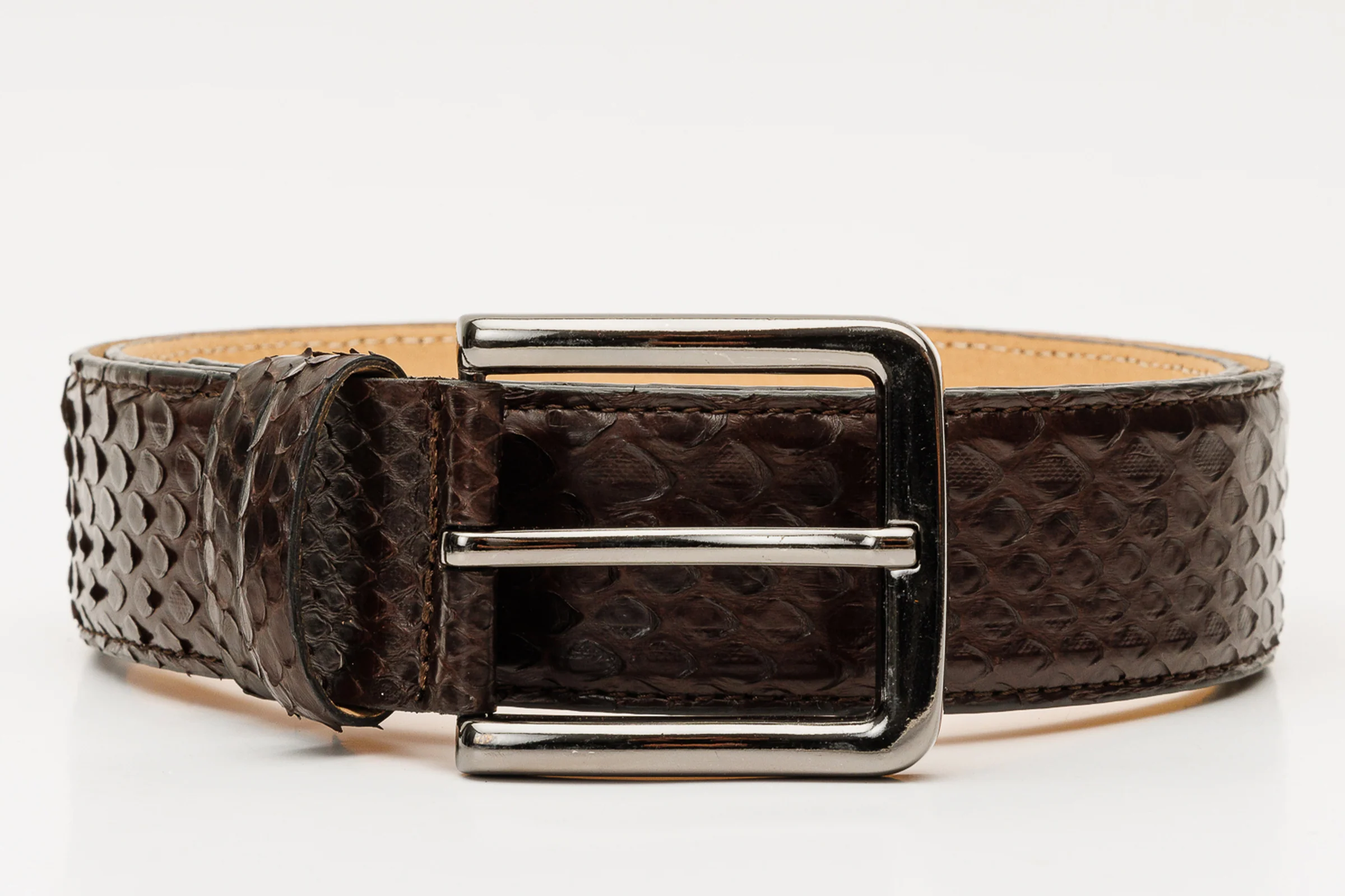 The Boss Brown python Sneak Leather Leather Belt - Image 8