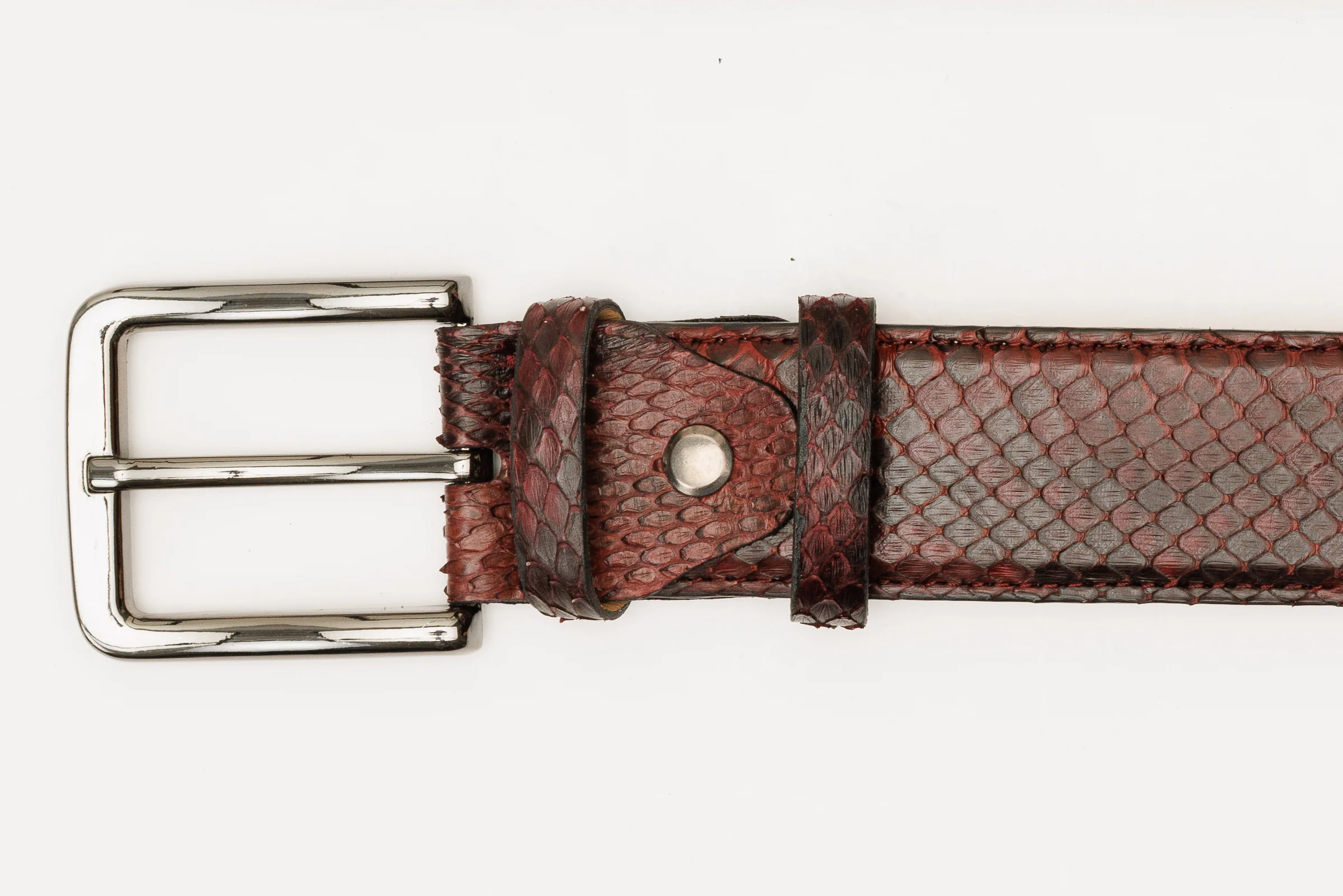 The Boss Burgundy python Sneak  Leather Leather Belt - Image 3