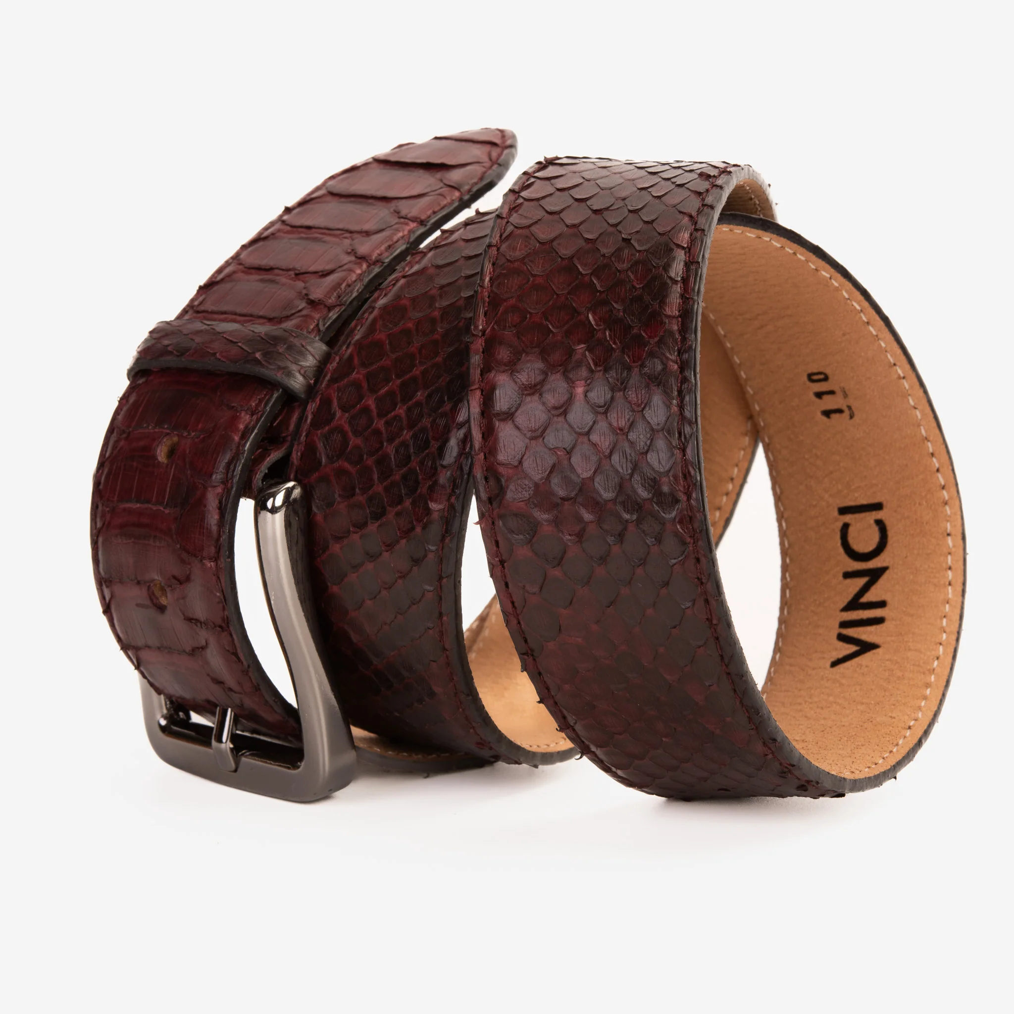 The Boss Burgundy python Sneak  Leather Leather Belt - Image 7