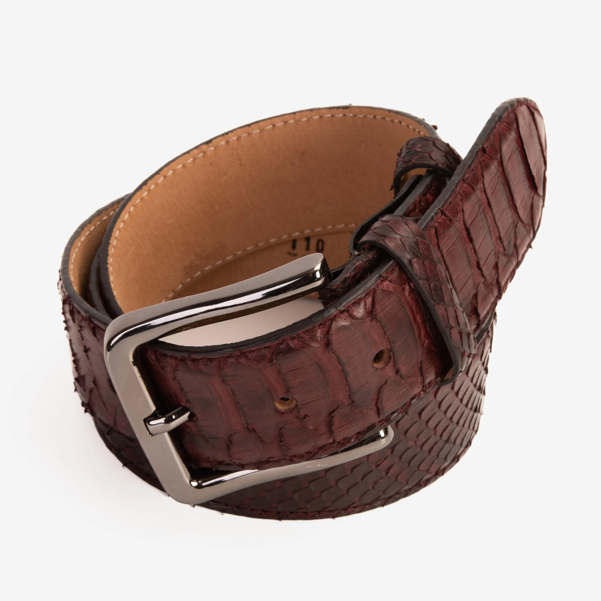 The Boss Burgundy python Sneak  Leather Leather Belt - Image 8