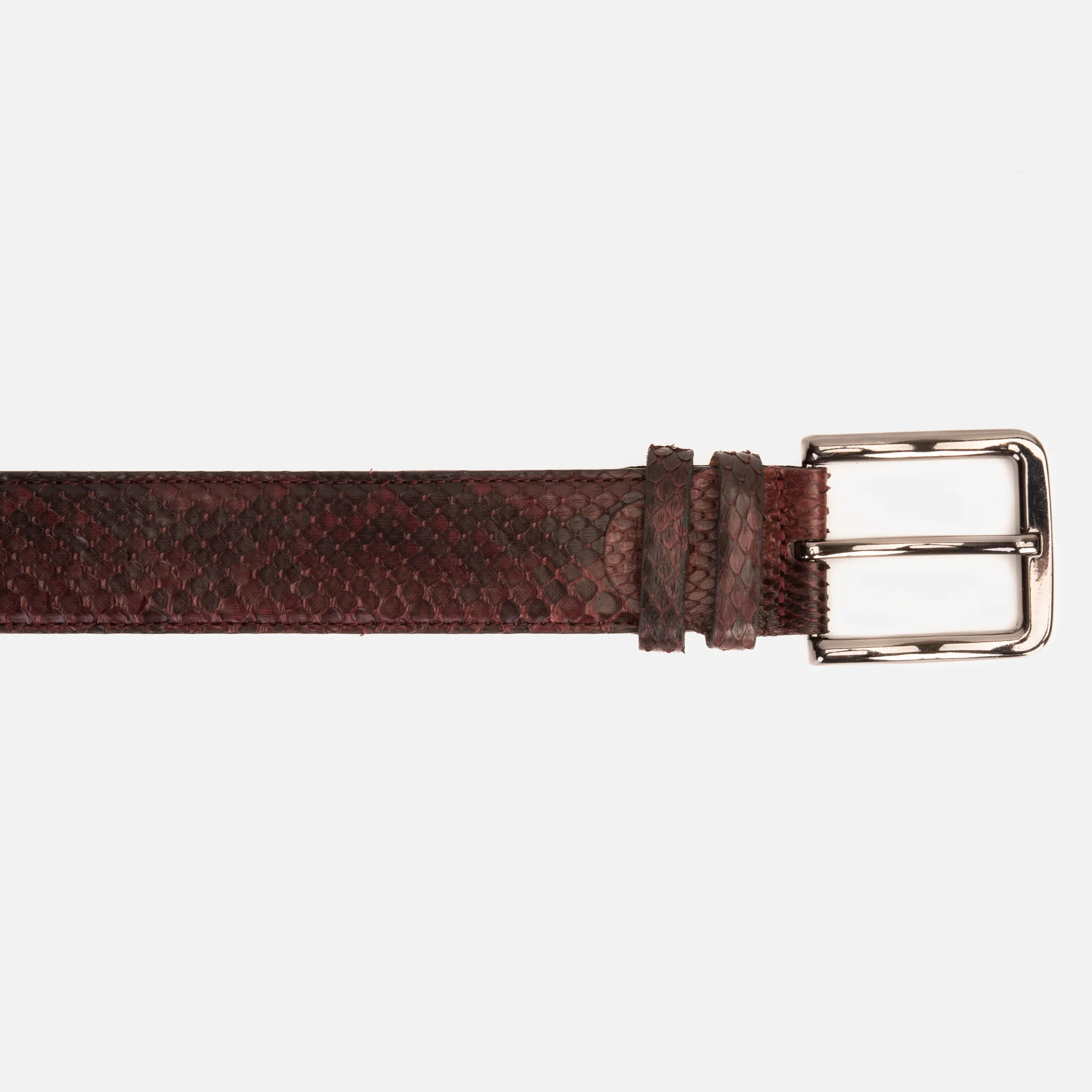 The Boss Burgundy python Sneak  Leather Leather Belt - Image 9