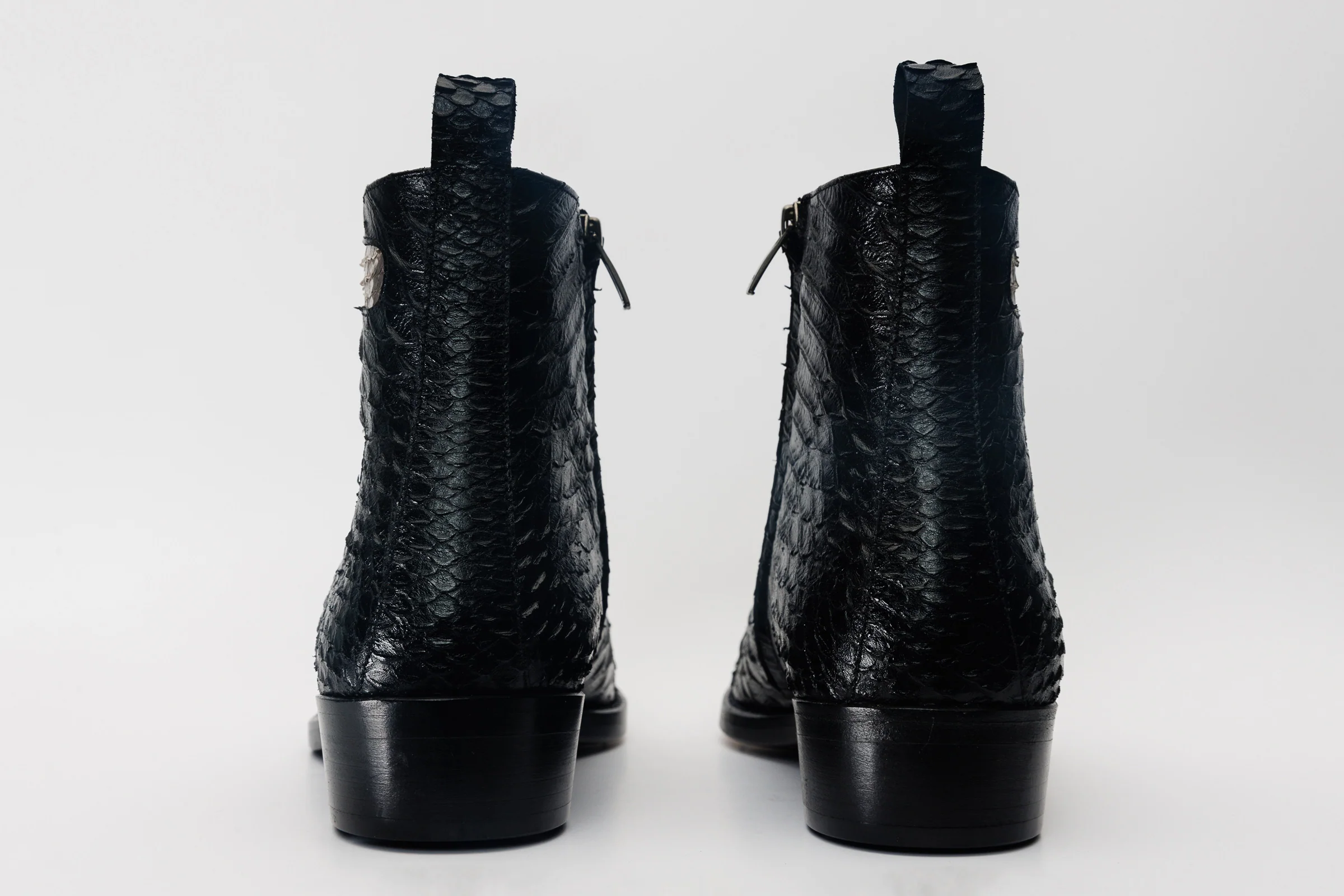 Boss Pythn Snk Black & Natural Zip-Up Leather Men Boot Limited Edition - Image 4
