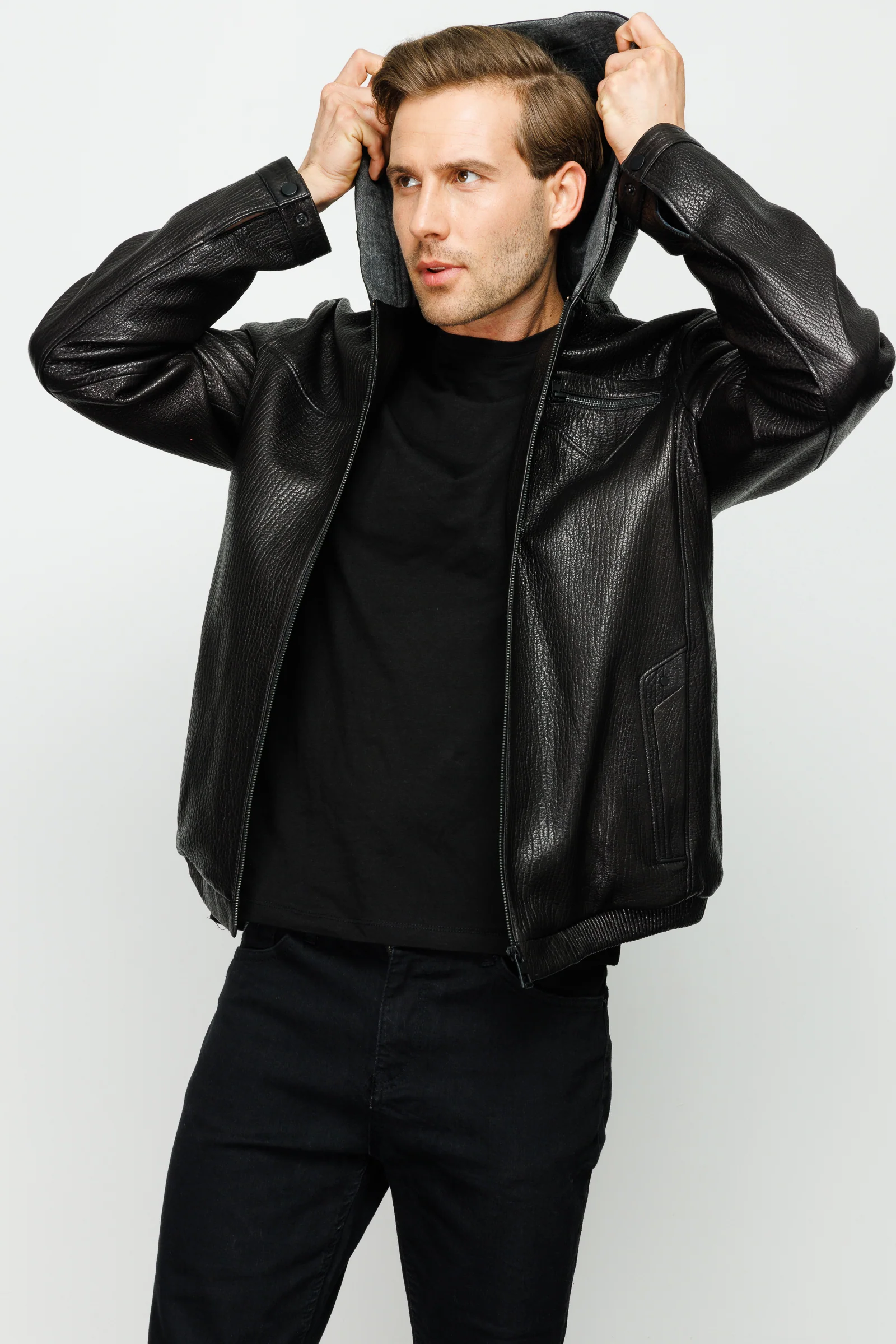 The Byron Ribi Black Leather Men Jacket - Image 3