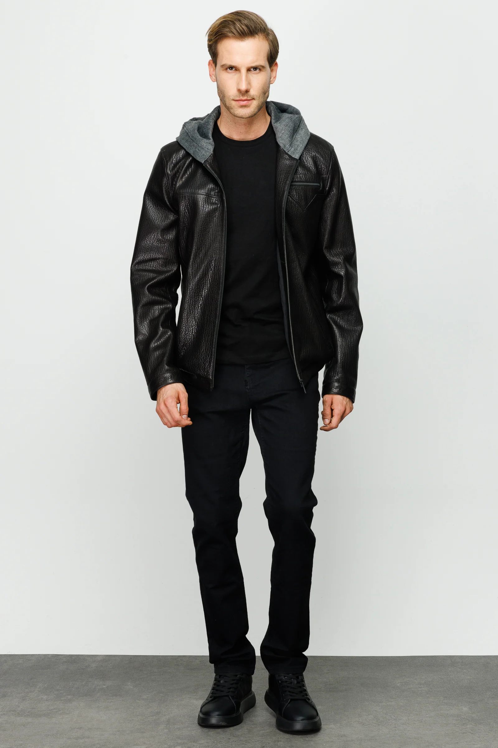 The Byron Ribi Black Leather Men Jacket - Image 4