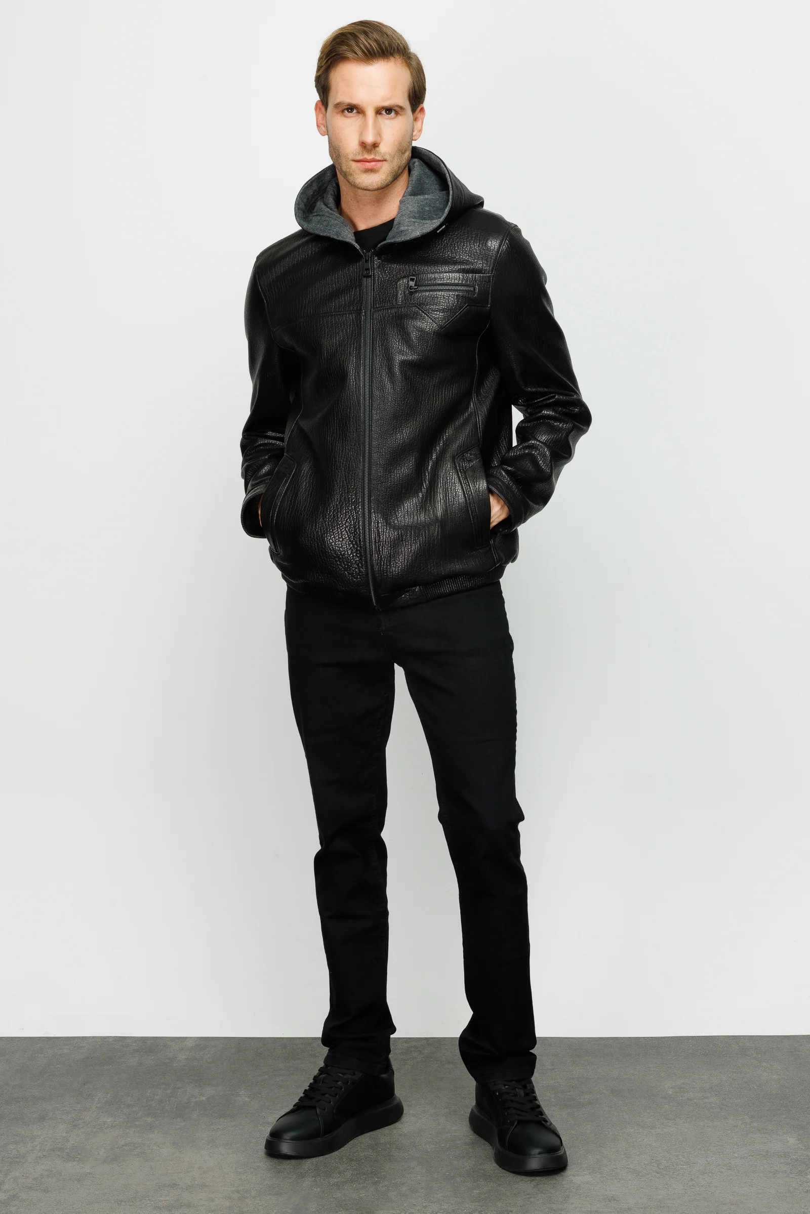 The Byron Ribi Black Leather Men Jacket - Image 7
