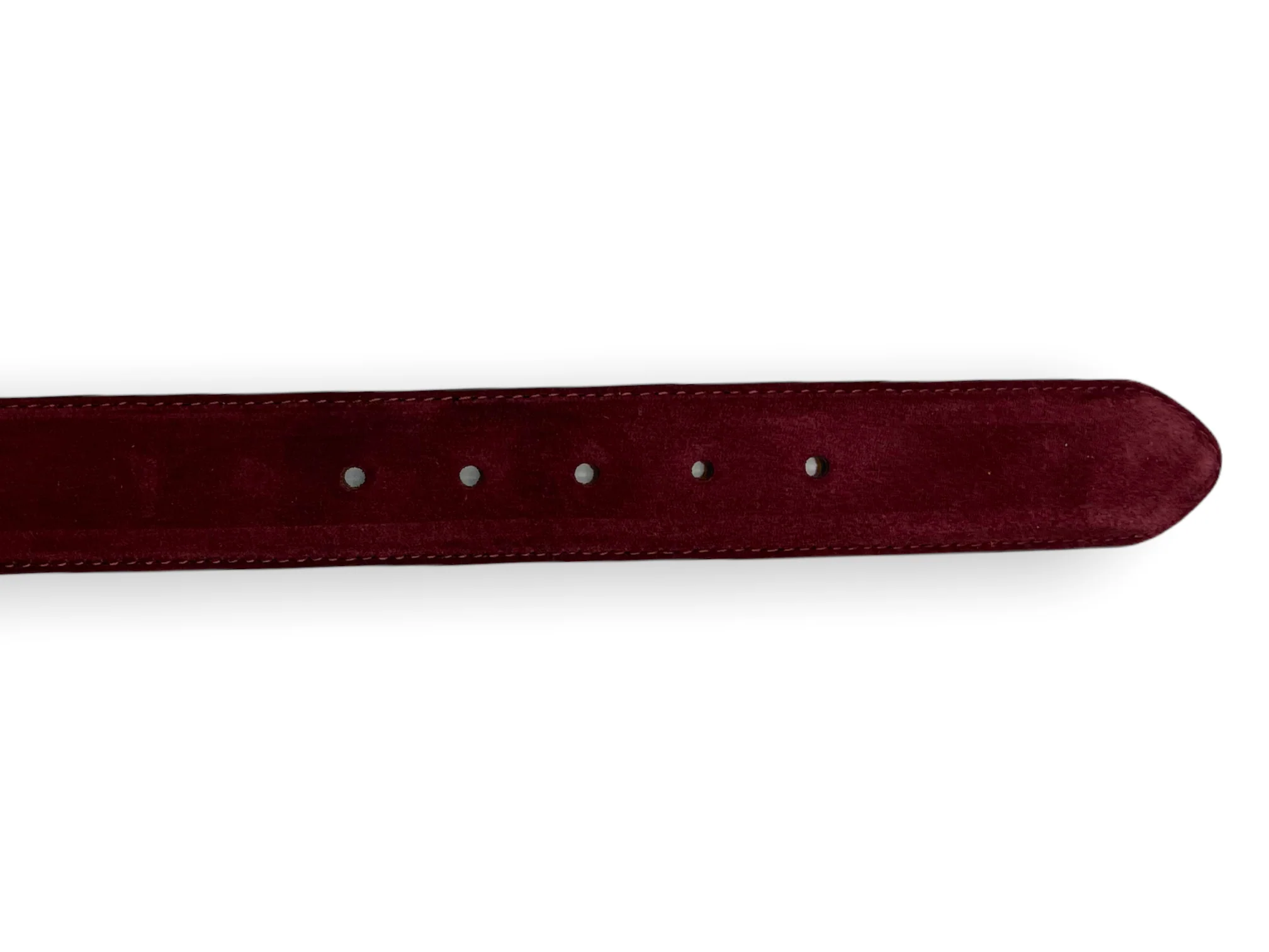 The Bari Burgundy Suede Leather Belt - Image 3