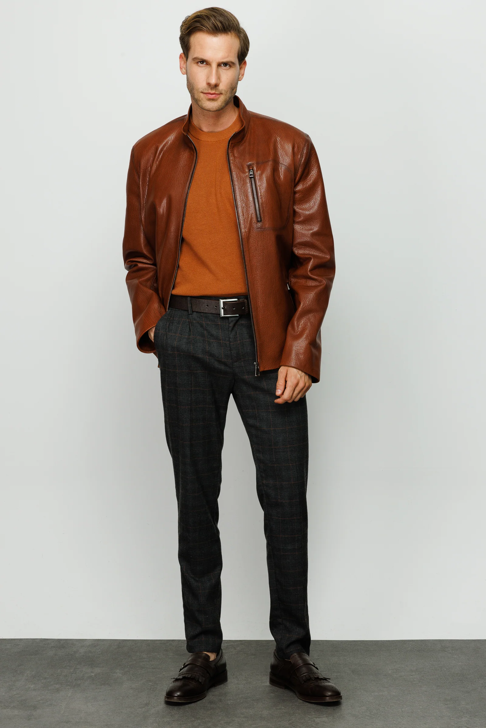 The Blanchard Brown Leather Men Jacket - Image 3