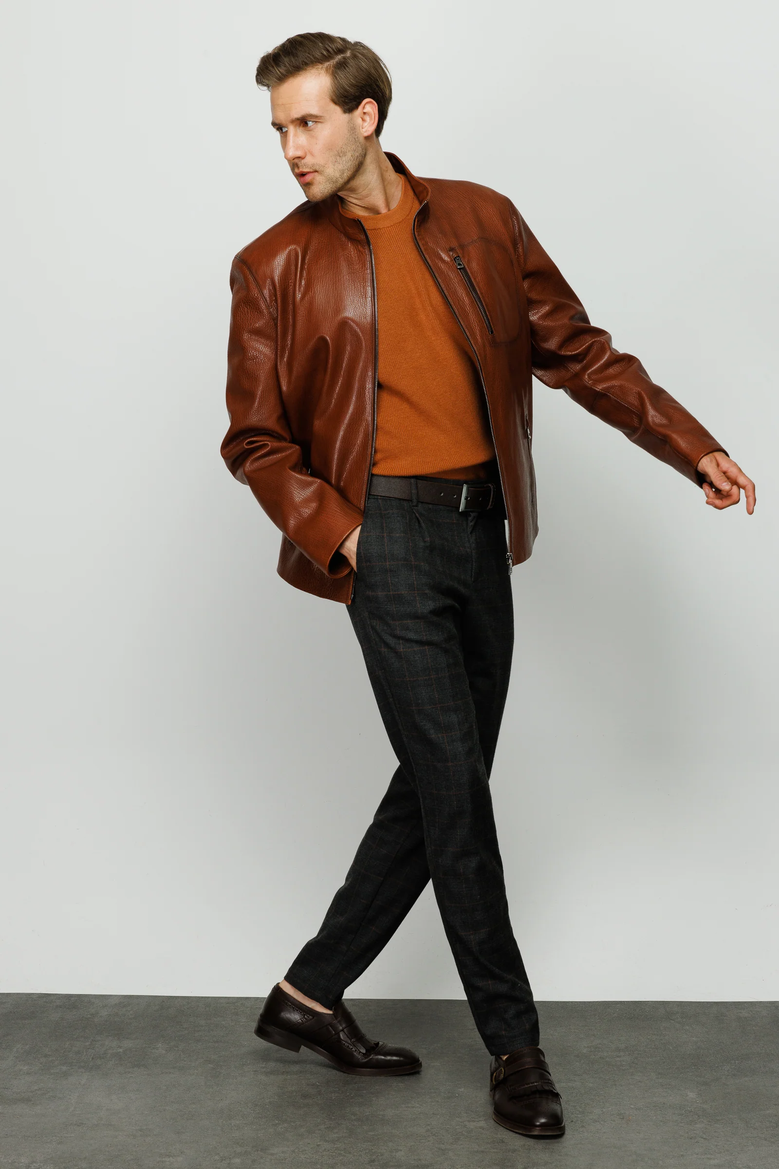 The Blanchard Brown Leather Men Jacket - Image 4