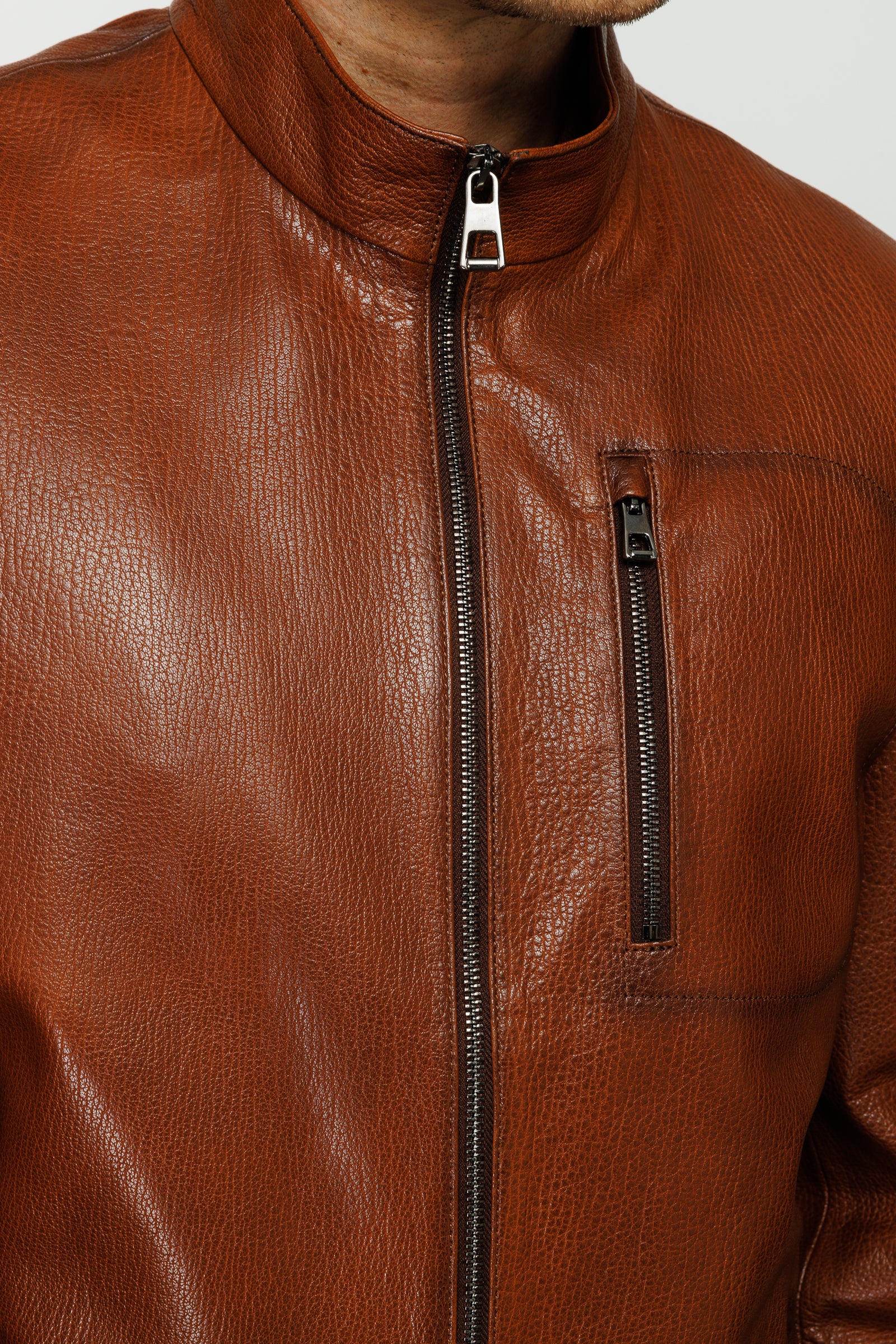The Blanchard Brown Leather Men Jacket - Image 6